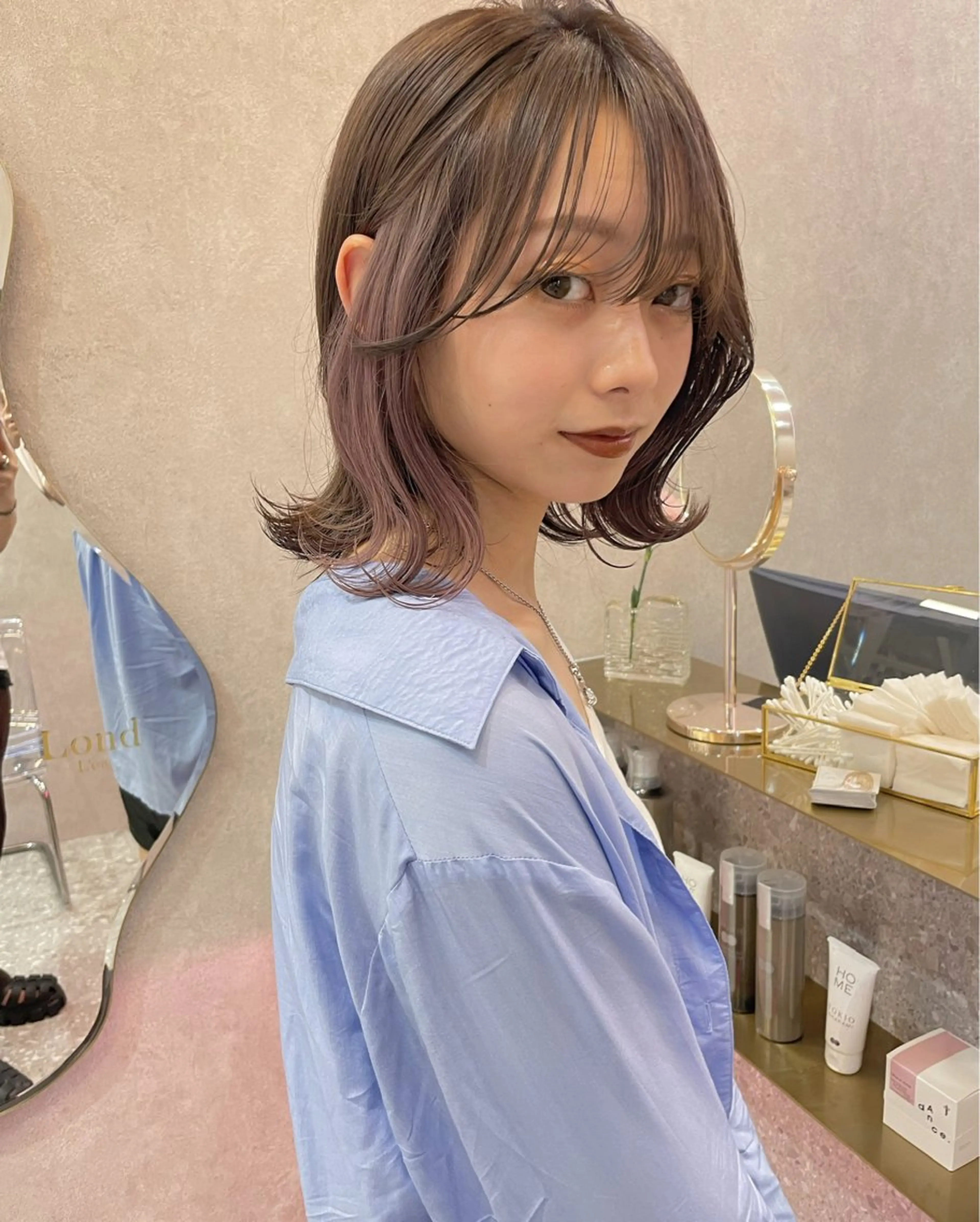 ミディアム カット 縮毛矯正 トリートメント けいし🐬ボブ 美髪縮毛矯正のヘアスタイル