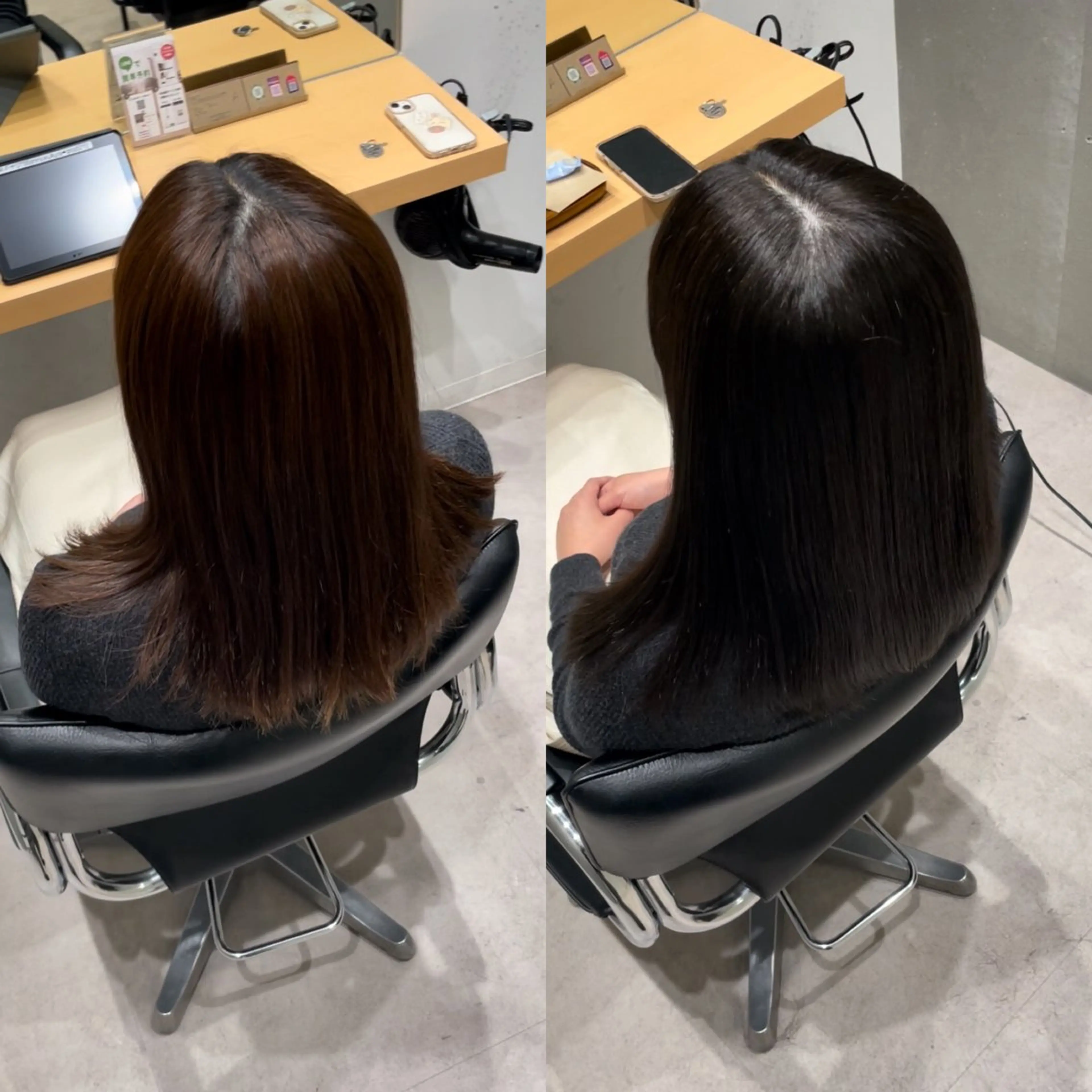 セミロング カラー アディクシーカラー 透明感カラー エドルカラー グレージュ トリートメント 髪質改善ヘアケア 艶髪特化/上田のヘアスタイル