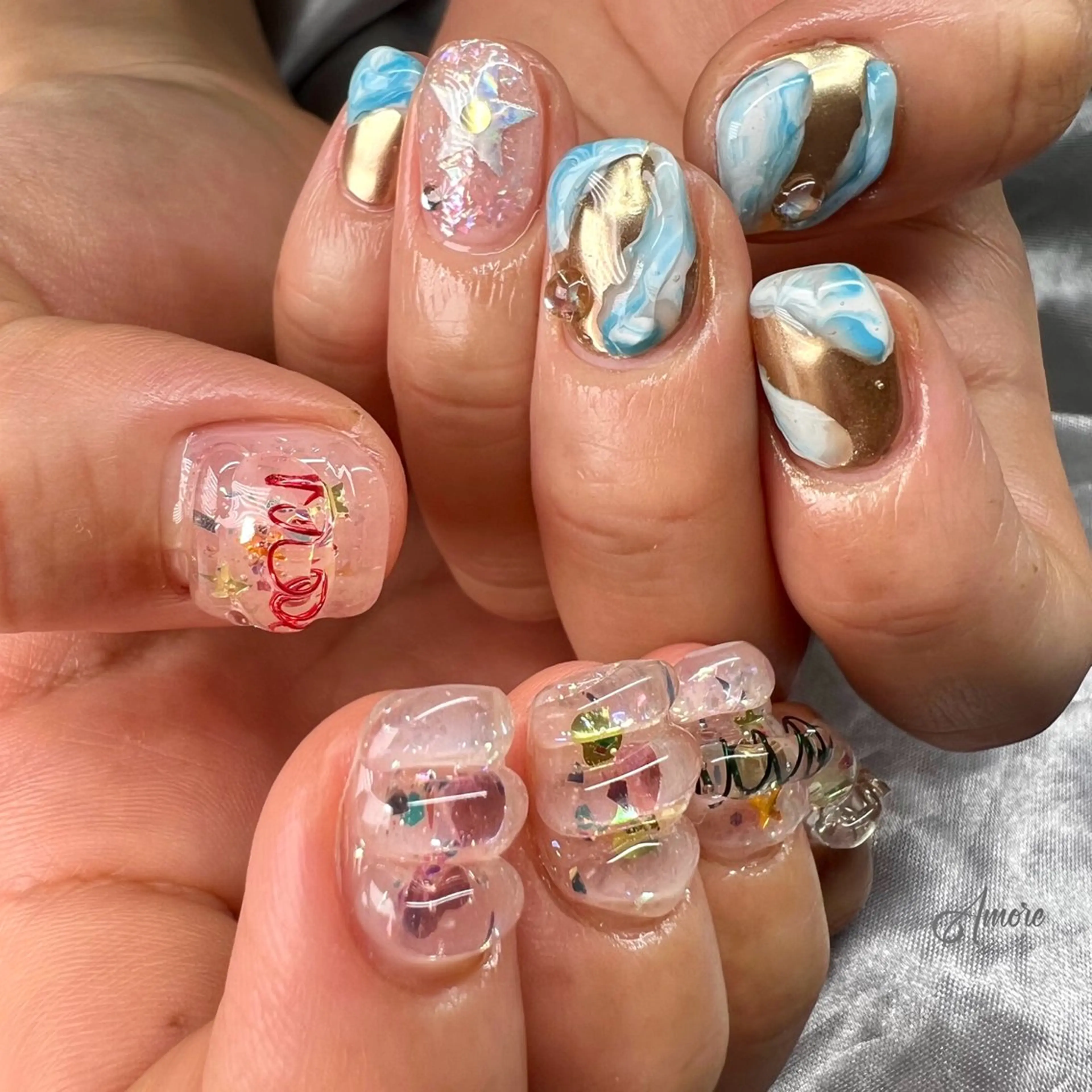 ネイル ジェルネイル 韓国ネイル パラジェル You kyehwaのネイルデザイン