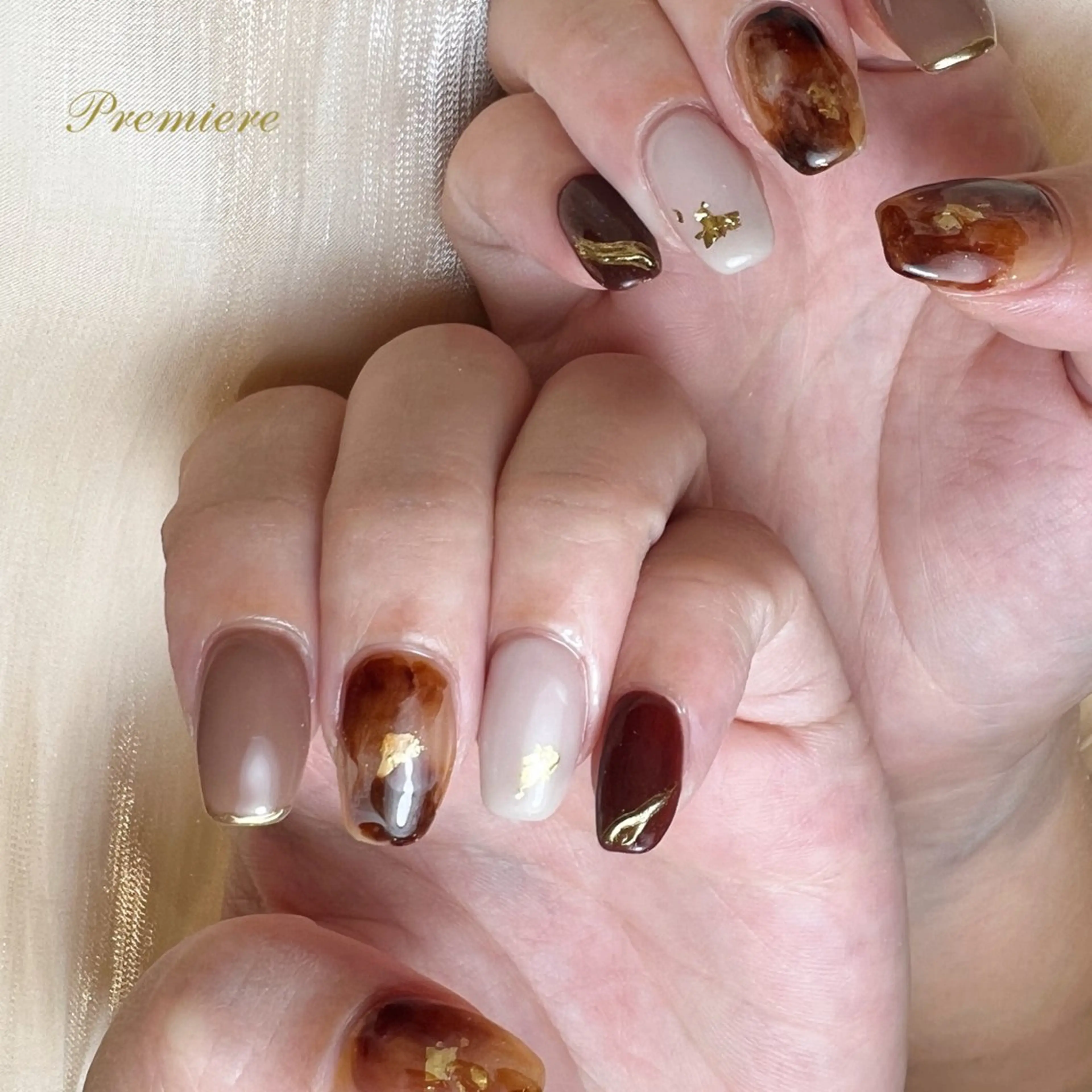 ネイル べっ甲ネイル premiere 錦糸町マルイのネイルデザイン