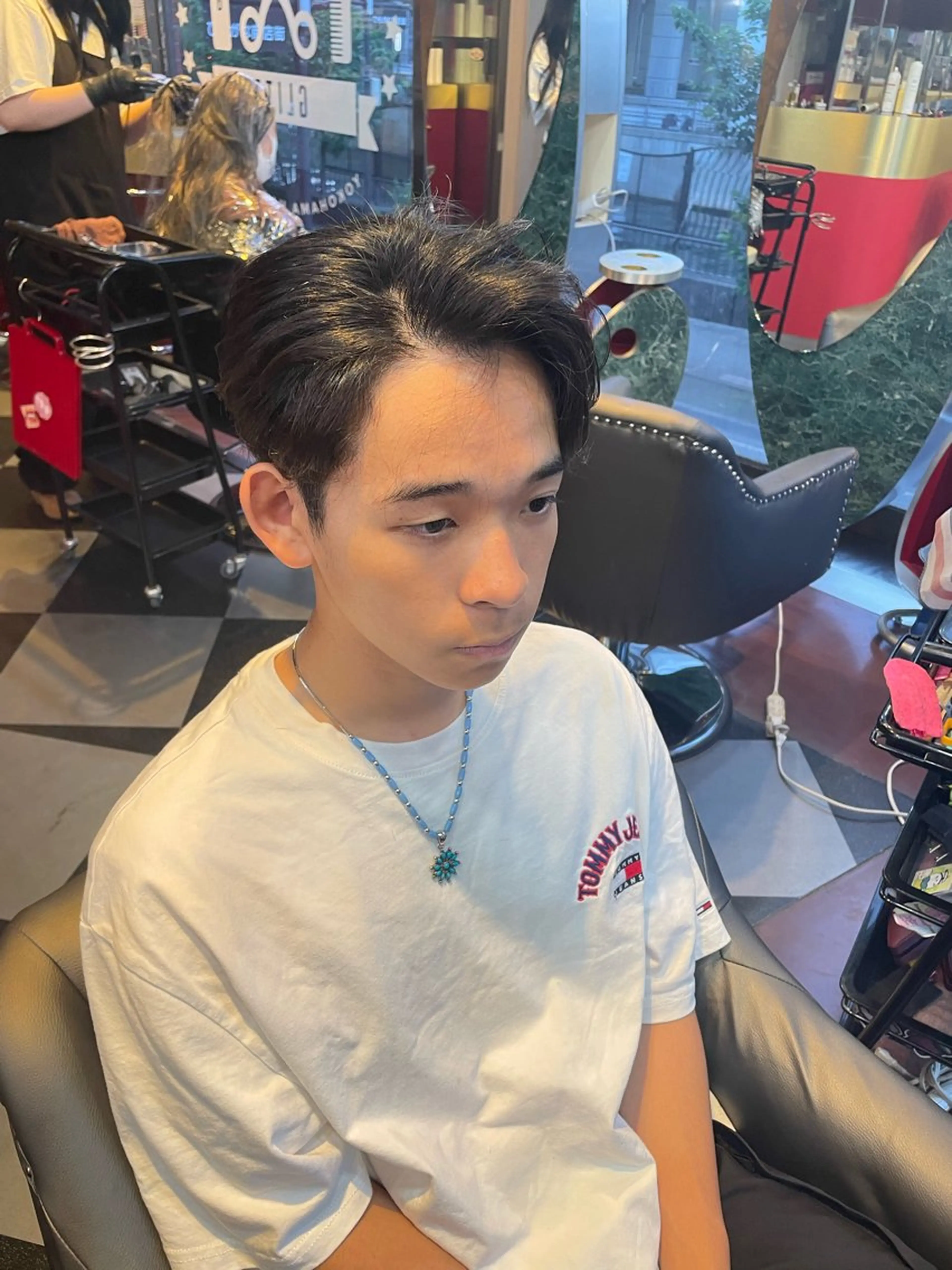 メンズ アップバング マッシュ 👑派手髪/カット 👑ANRYのヘアスタイル