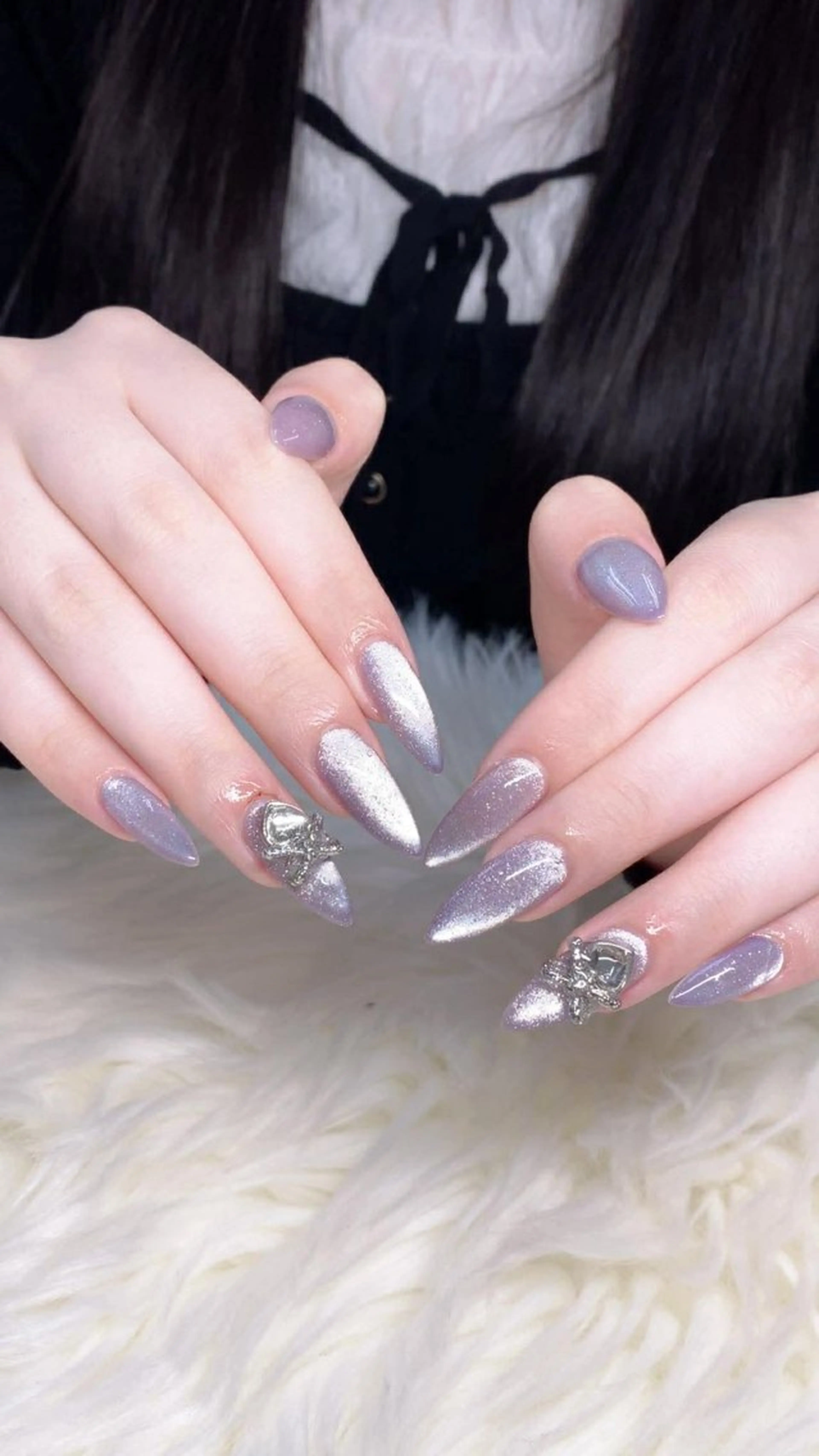 ネイル グラデーション キラキラネイル 韓国ネイル マグネットネイル ニュアンスネイル ハンドネイル Hana Rose Nailのネイルデザイン