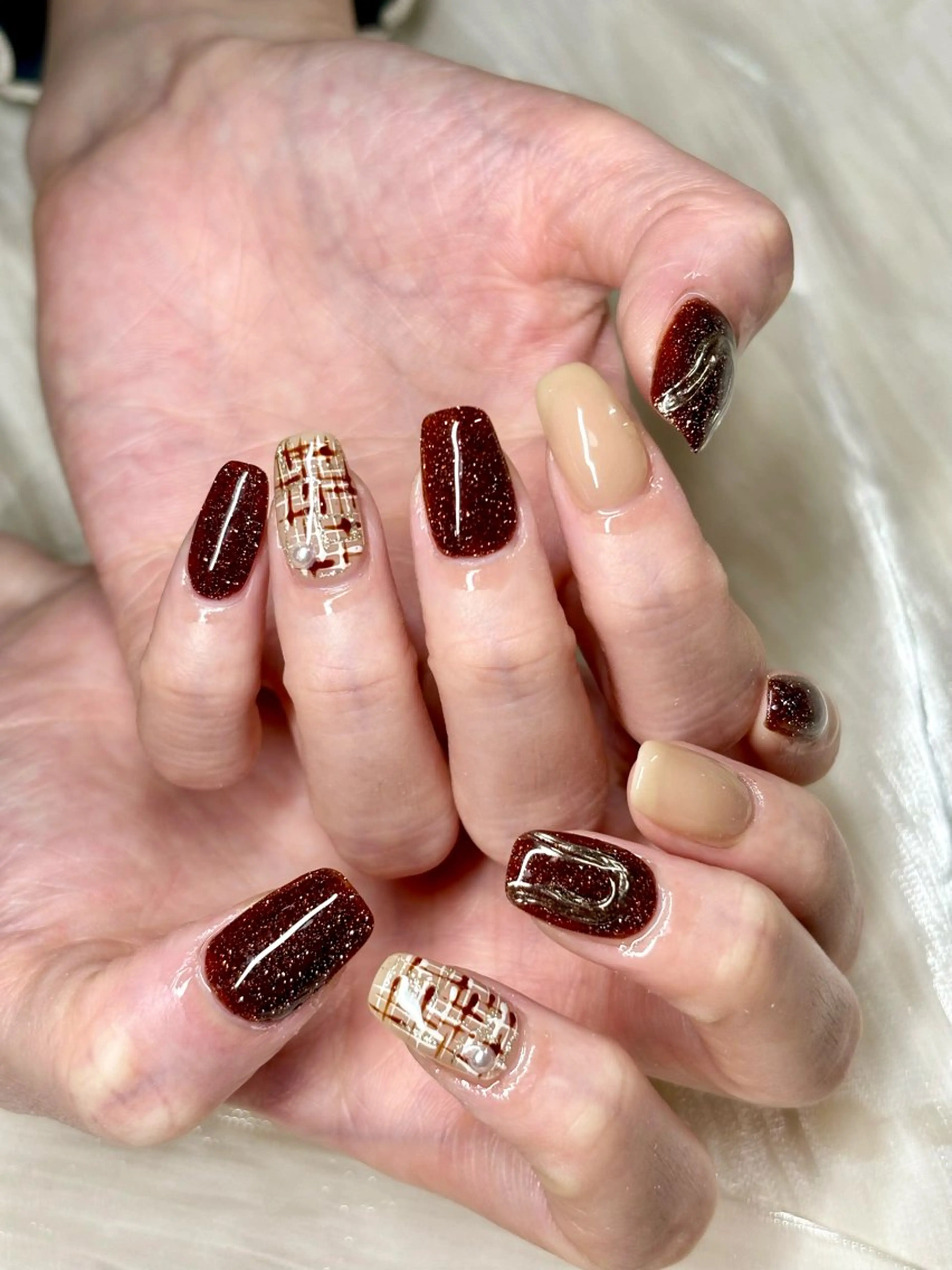 ネイル ニュアンスネイル シンプルネイル 冬ネイル クリスマス ETE LUNA NAILのネイルデザイン