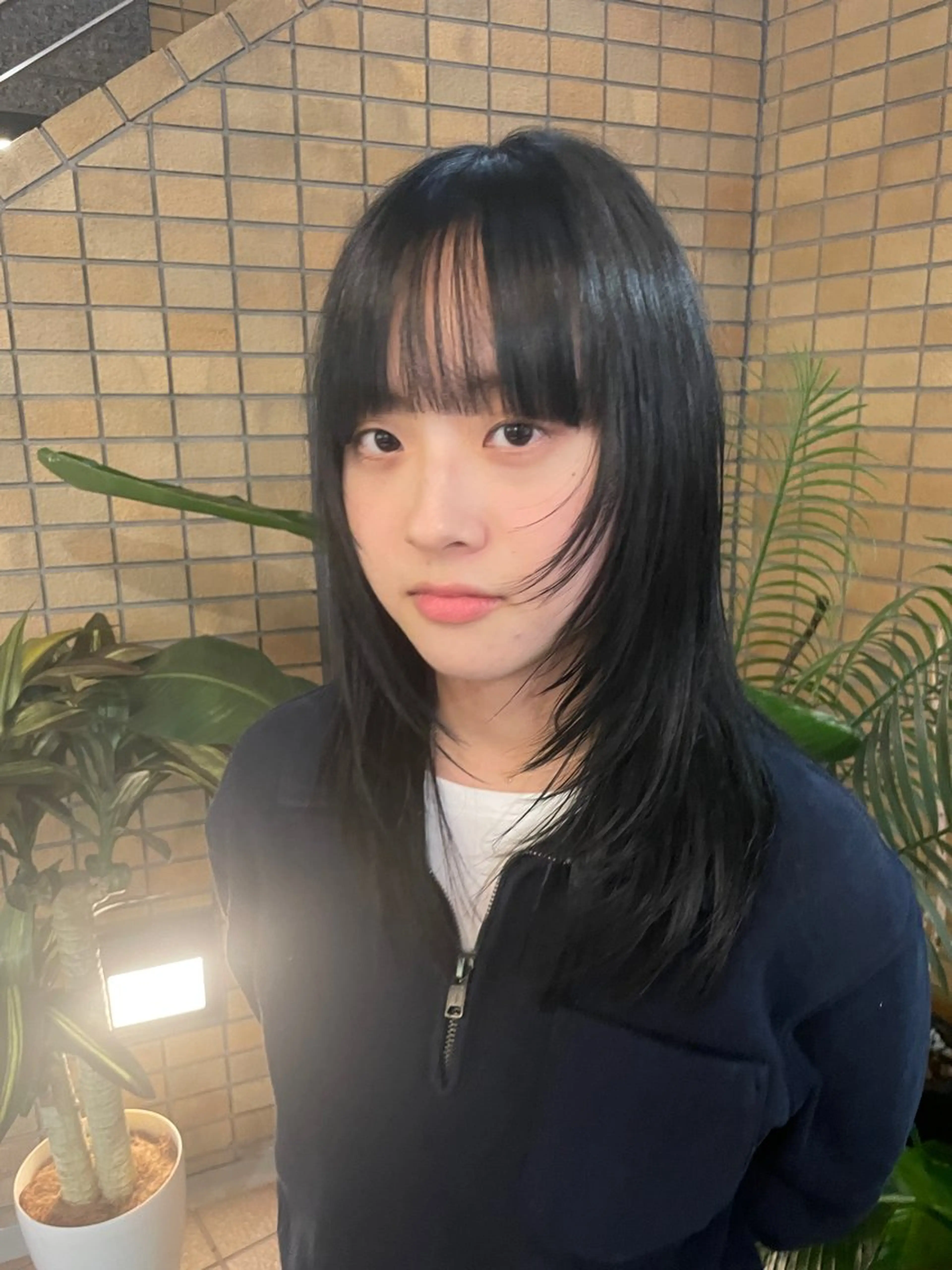 セミロング 顔まわりレイヤー 顔周りカット レイヤーカット ウルフカット HEIMER ミカド　サトル△のヘアスタイル