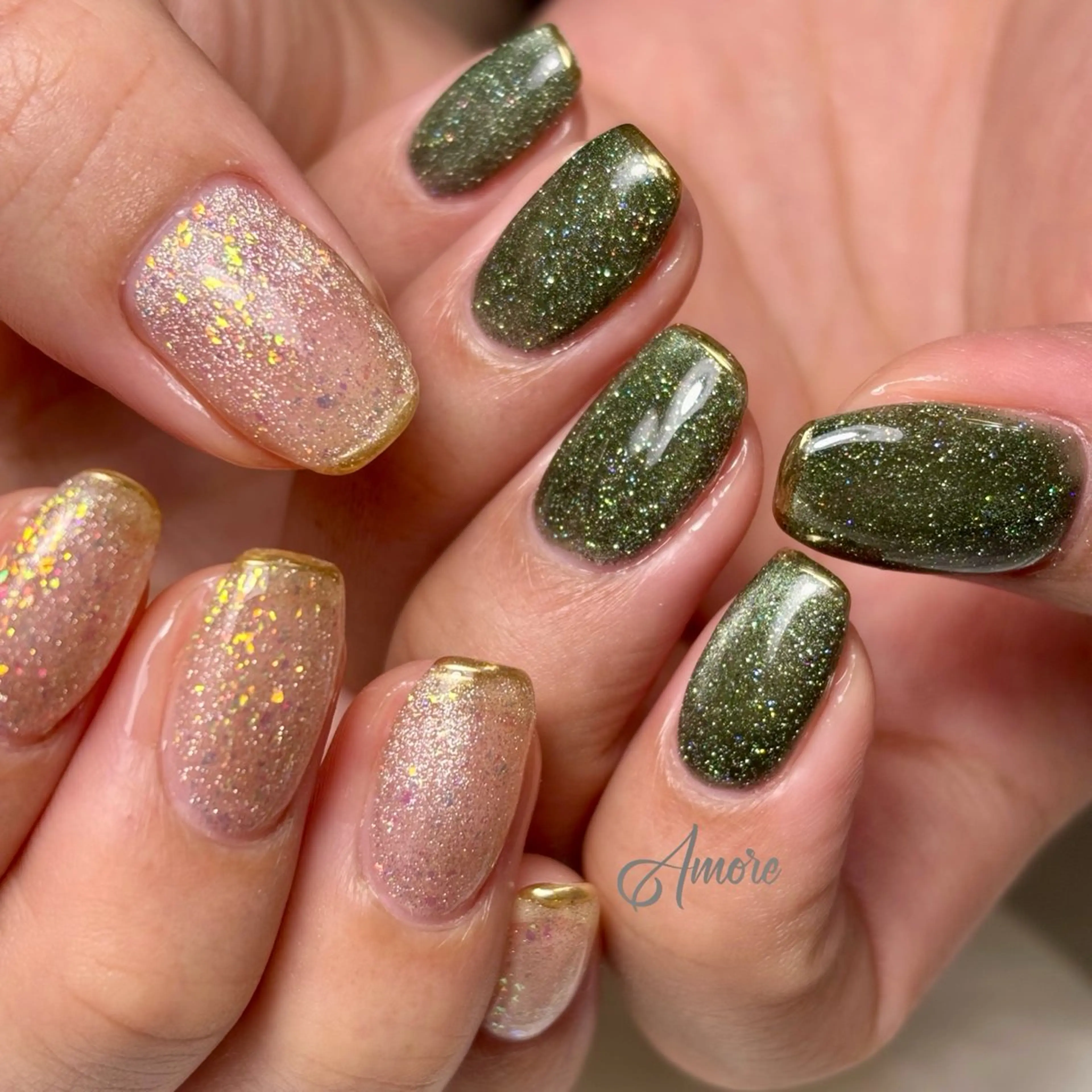 ネイル ジェルネイル キラキラネイル 韓国ネイル マグネットネイル パラジェル You kyehwaのネイルデザイン