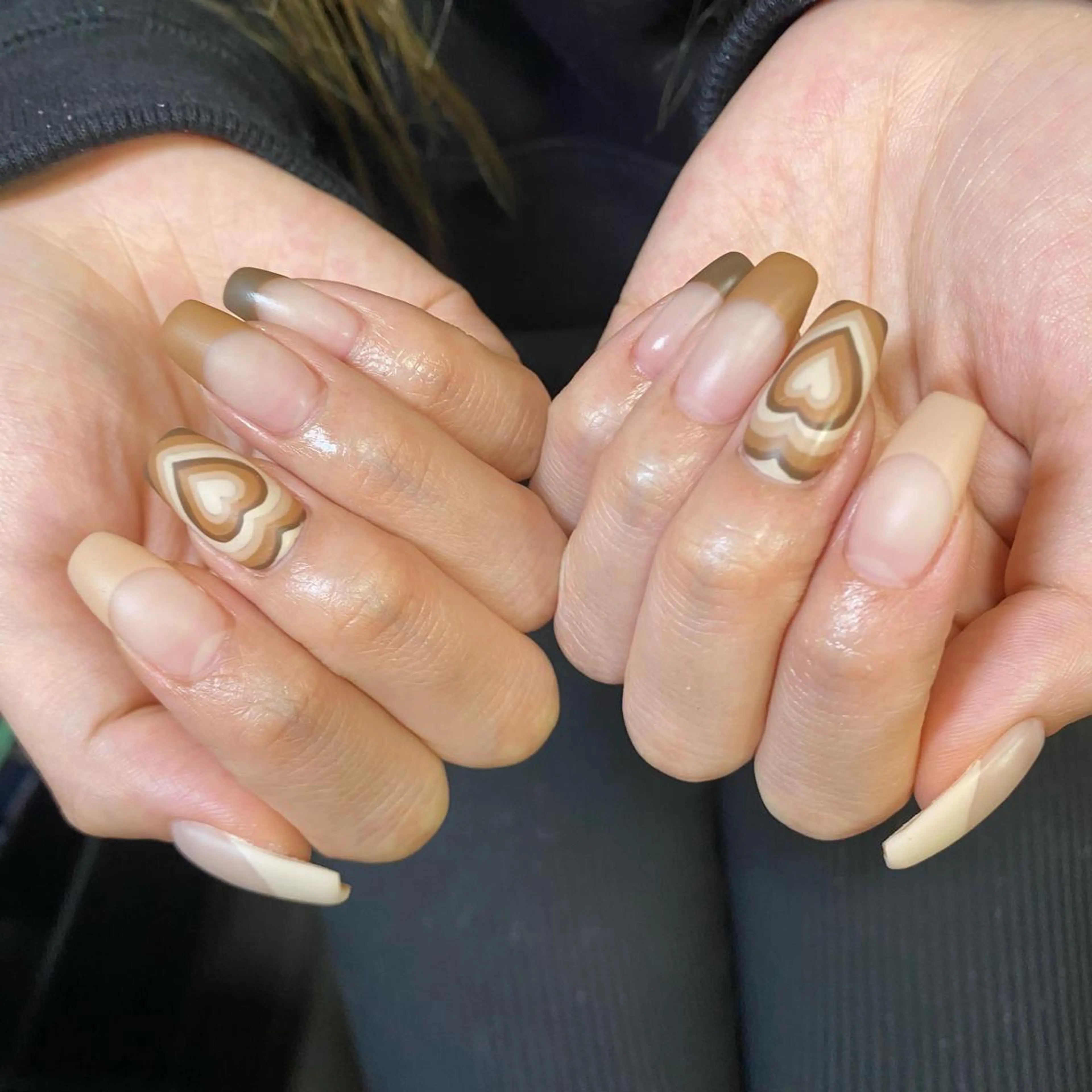 ミディアム カラー パーマ ヘアアレンジ メンズ キッズ ネイル マツエク・マツパ アイブロウ フレンチネイル マットネイル ハンドネイル ハンドケア 今福鶴見ネイル 8(ｴｲﾄ)のネイルデザイン