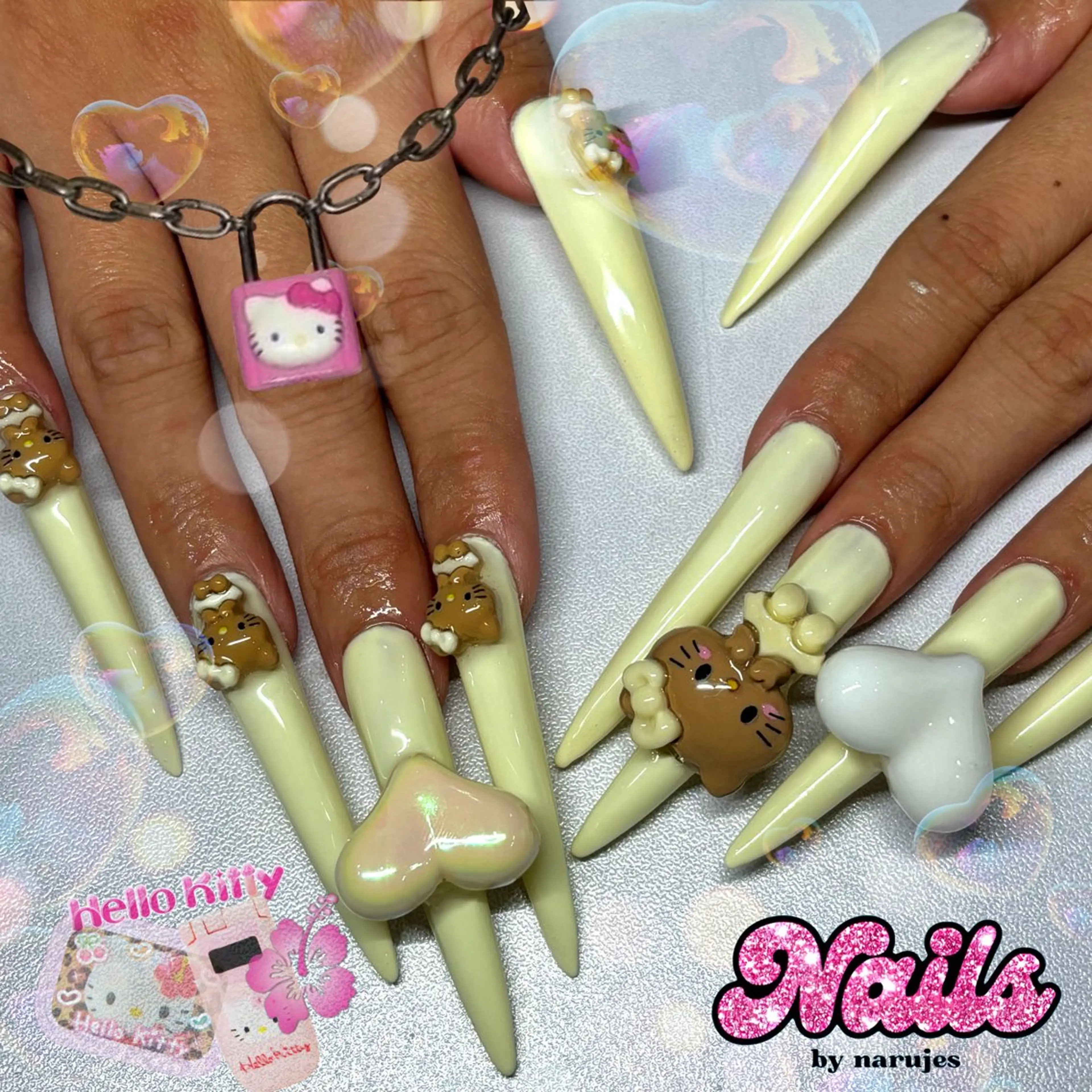 ネイル ロングネイル ギャルネイル🧸💖 narujesのネイルデザイン