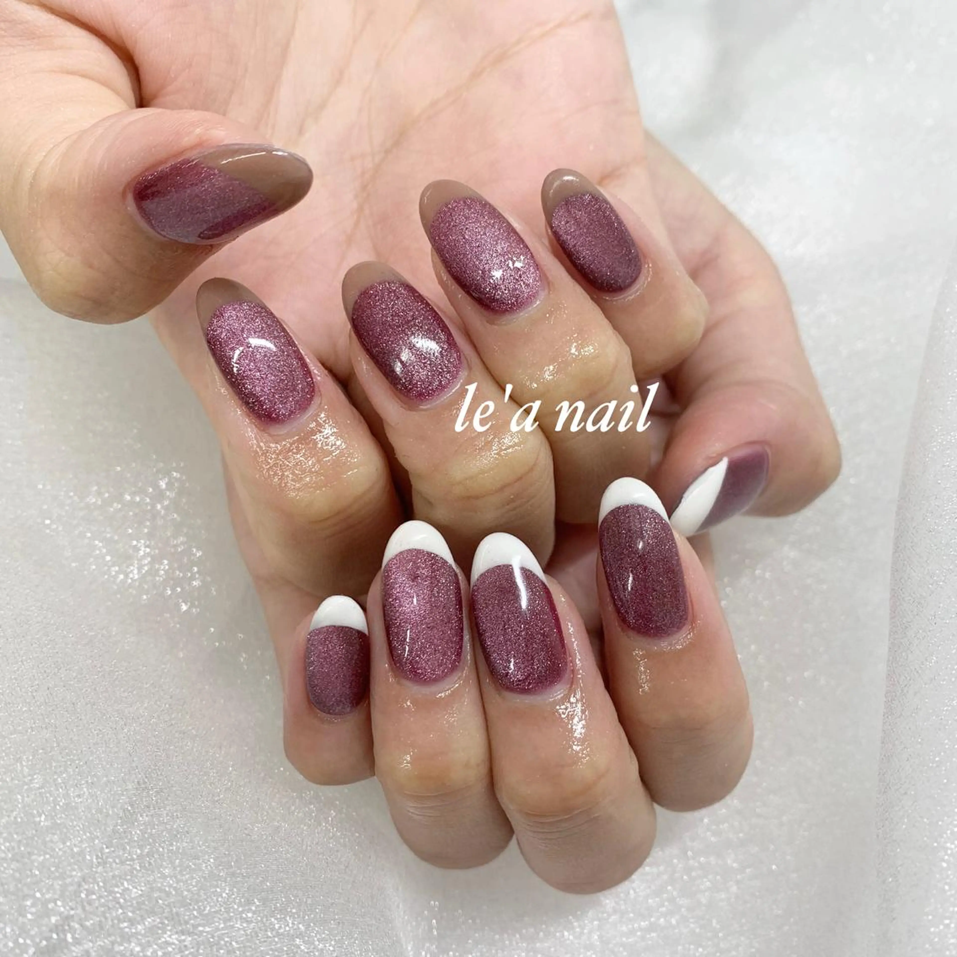 ネイル フレンチネイル キラキラネイル マグネットネイル ニュアンスネイル pu muのネイルデザイン