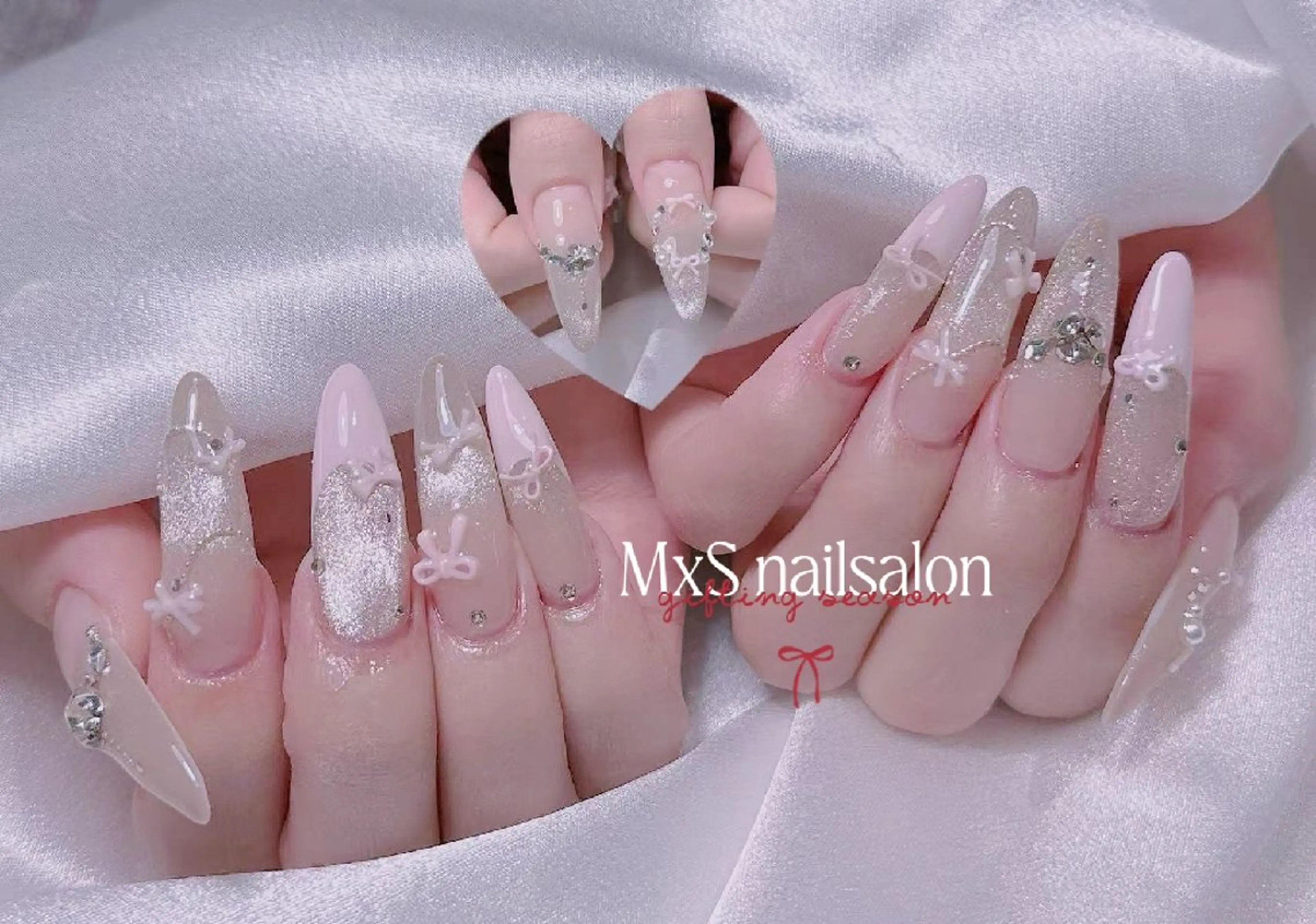 ネイル ジェルネイル 韓国ネイル マグネットネイル パラジェル バレンタイン ハンドネイル MxS Nail 【長さだし/フィルイン/マグネット/ワンホンネイル/韓国ネイル/パラジェル】所属・M×S Nail みなのネイルデザイン