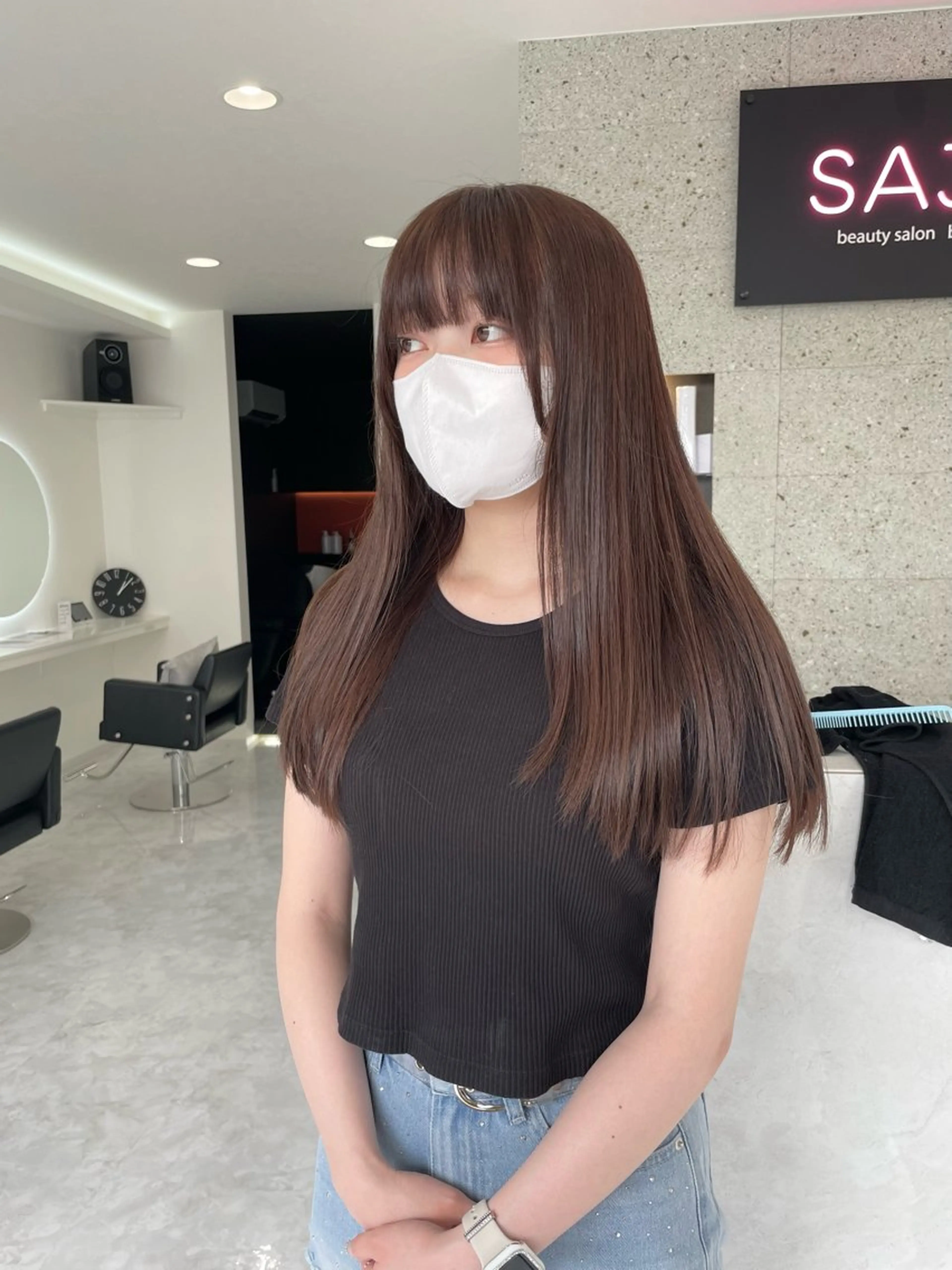 ロング 福田 奈那のヘアスタイル
