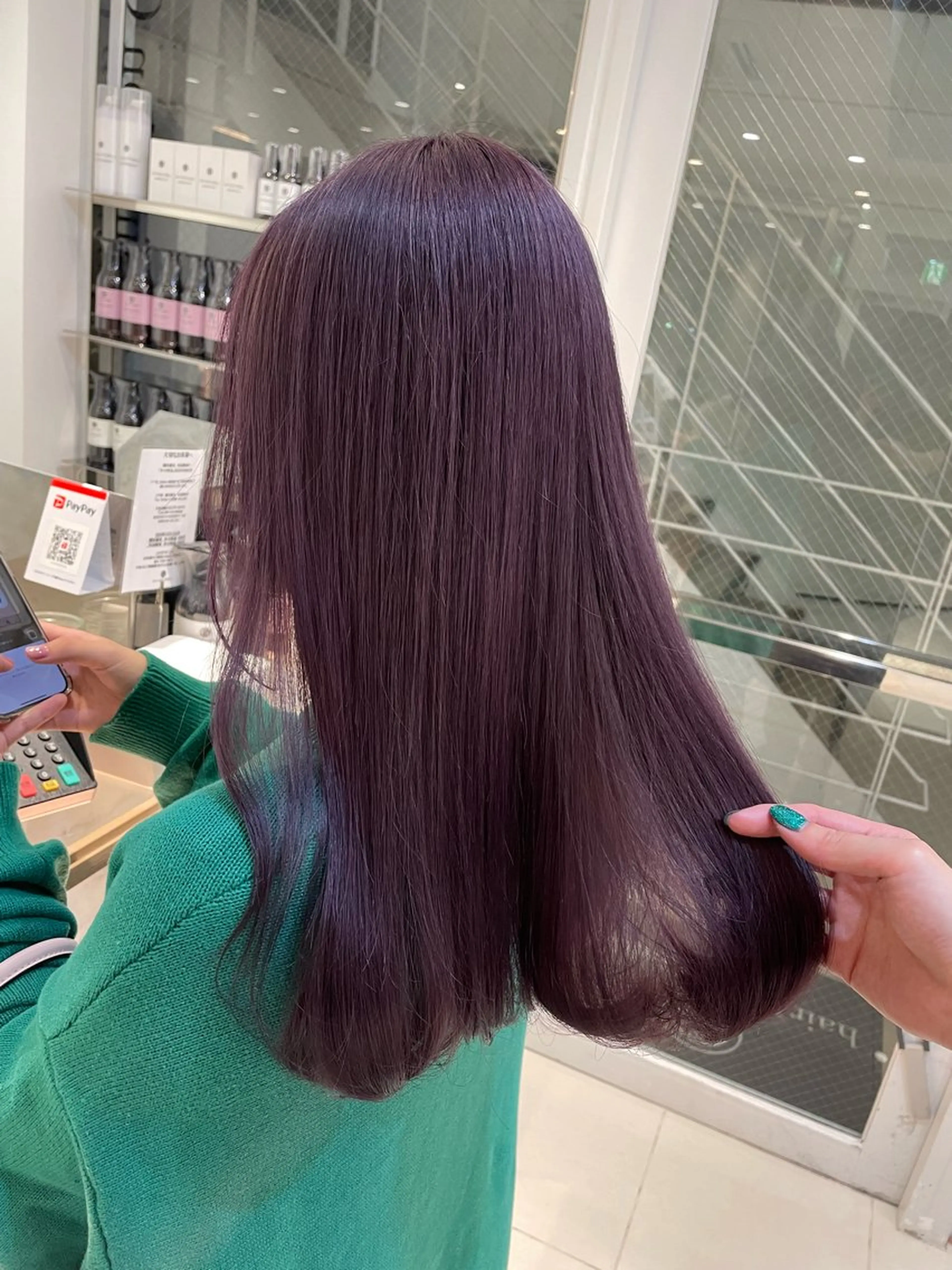 セミロング カラー ヘアアレンジ ラベンダーカラー 《暖色/韓国hair 》🇰🇷桑原ユキネのヘアスタイル