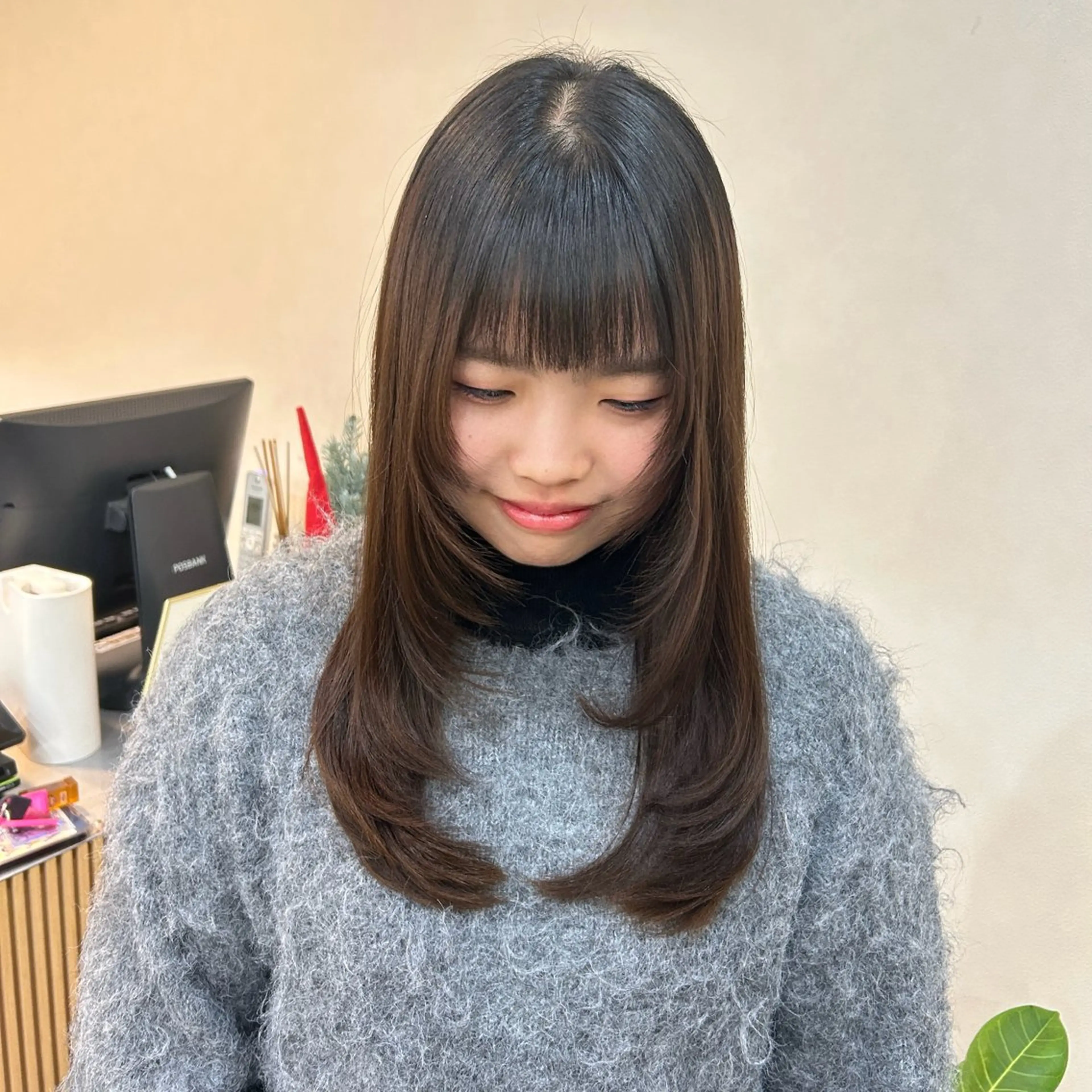 ロング MIDORI🎀 透明感/ベージュのヘアスタイル