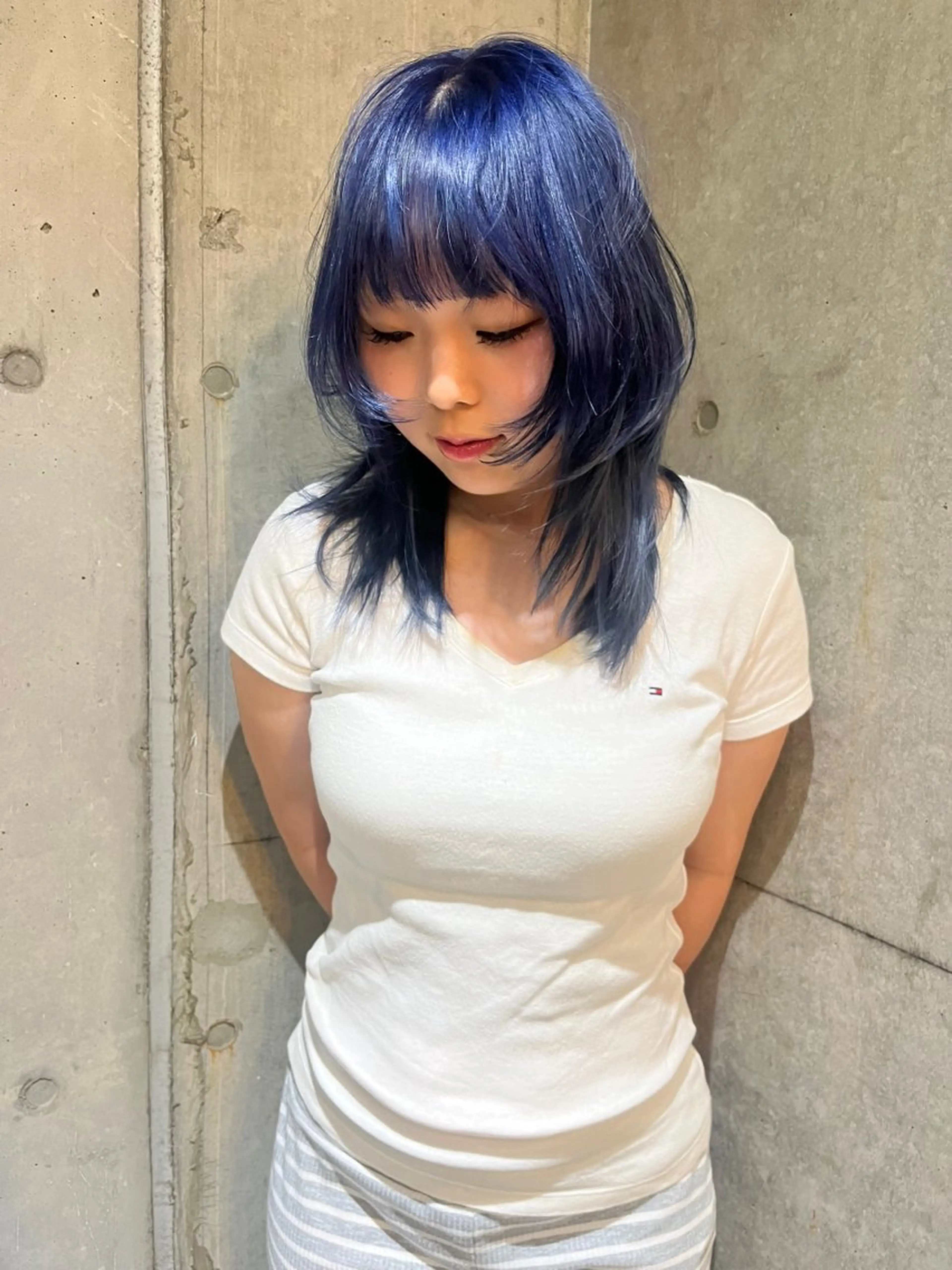 ミディアム カラー ヘアカラー トリートメント ハイトーン/顔まわり レイヤー/YUKAのヘアスタイル