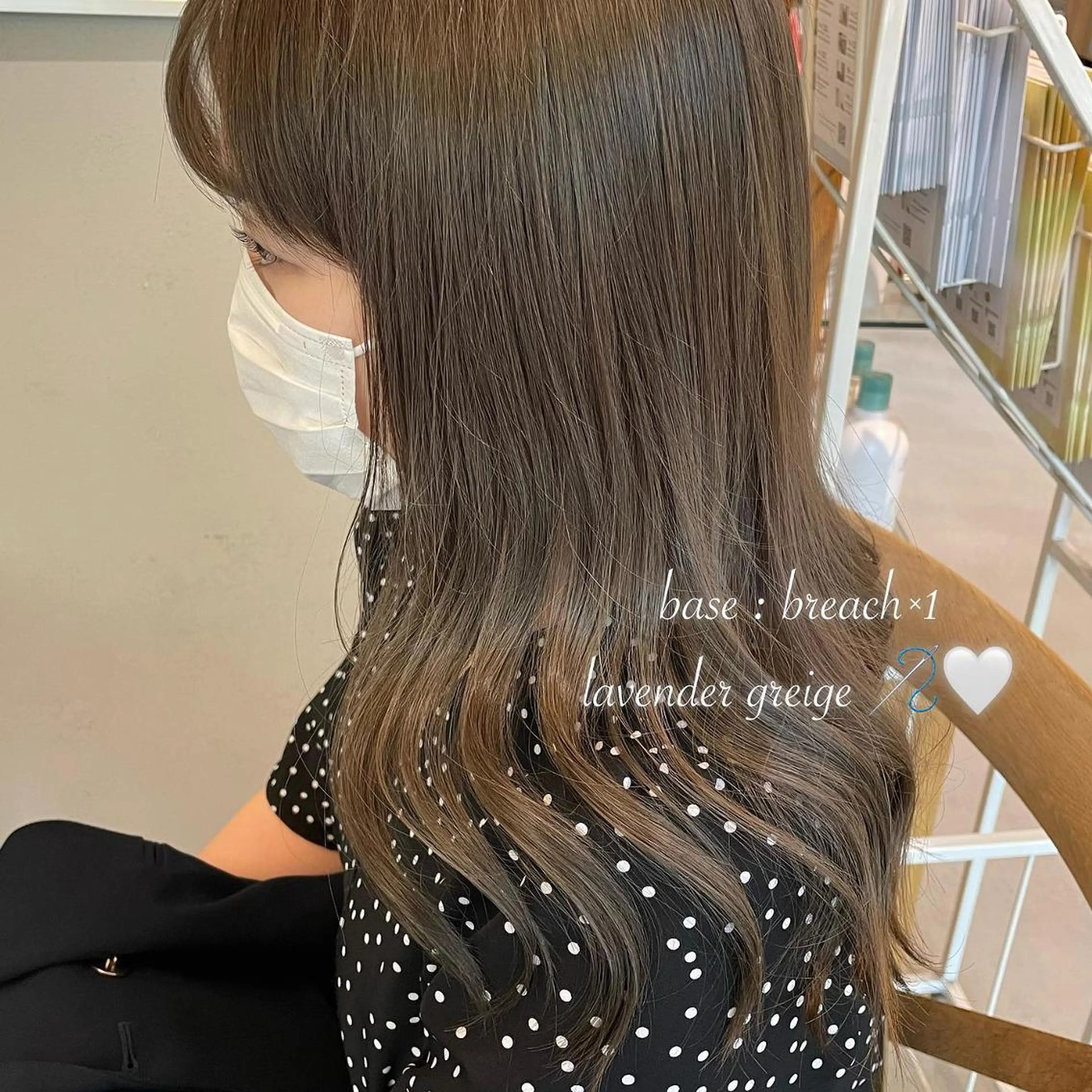 カラー ヘアアレンジ ブリーチ 透明感カラー グレージュ ラベンダーカラー ブリーチなしカラー 𝙢𝙞𝙮𝙪🎀 girly hairのヘアスタイル