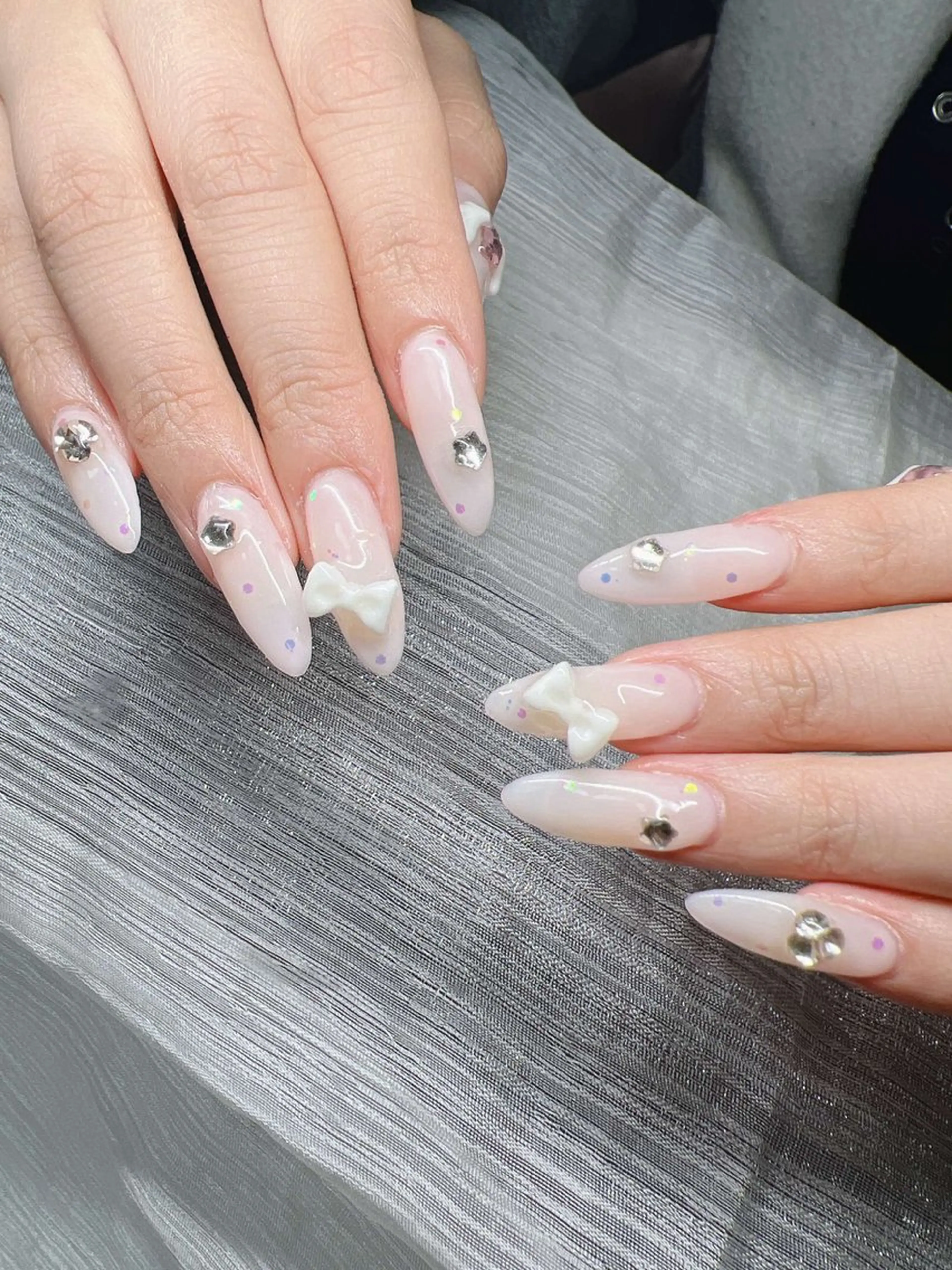 ネイル オーロラネイル チークネイル 長さ出し フットネイル フレンチネイル ハンドネイル Lee Nails チップ長さだし専門店のネイルデザイン