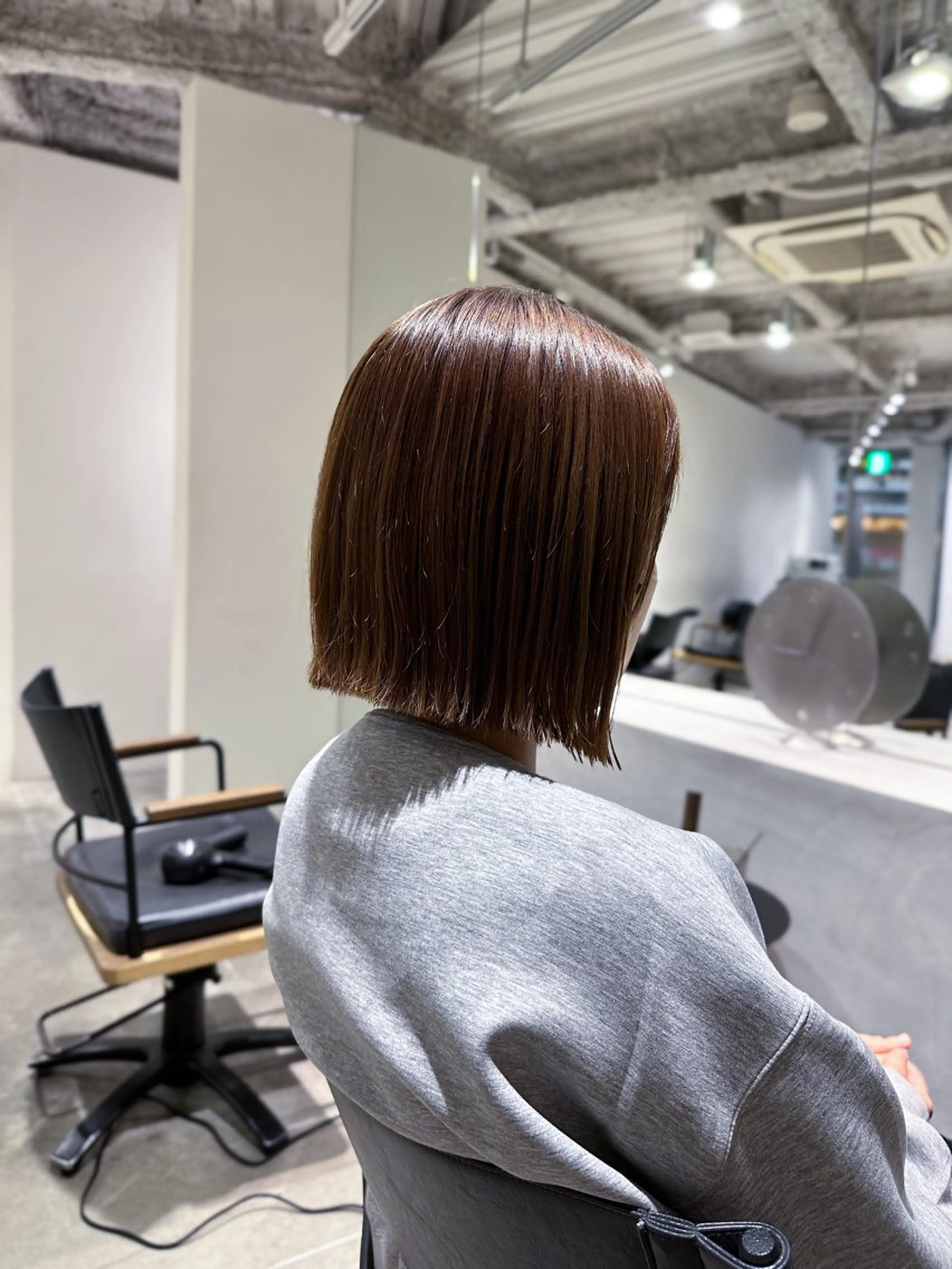 ミディアム カット ヘアカラー トリートメント 松岡 陸弥のヘアスタイル