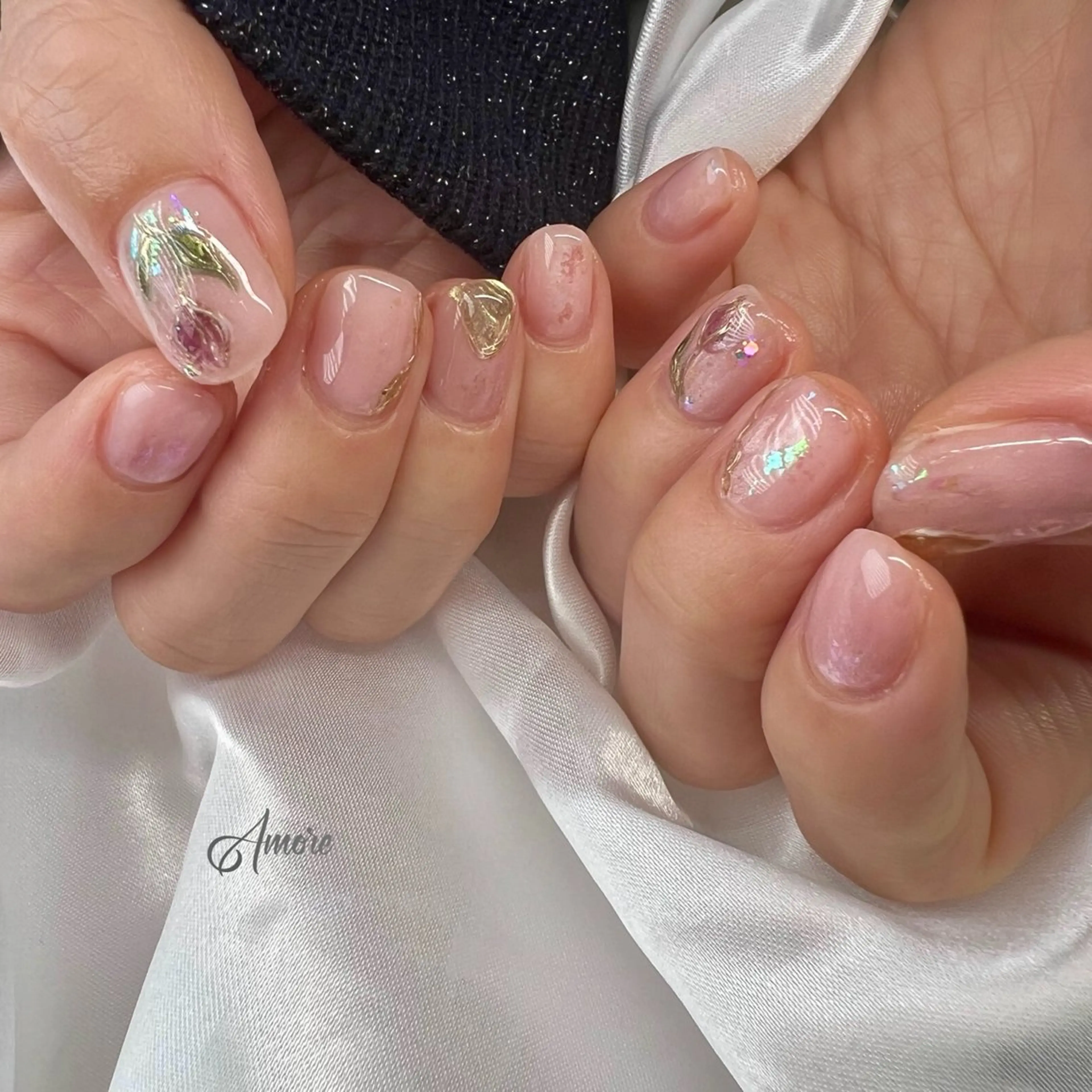 ネイル ジェルネイル キラキラネイル 韓国ネイル マグネットネイル パラジェル You kyehwaのネイルデザイン