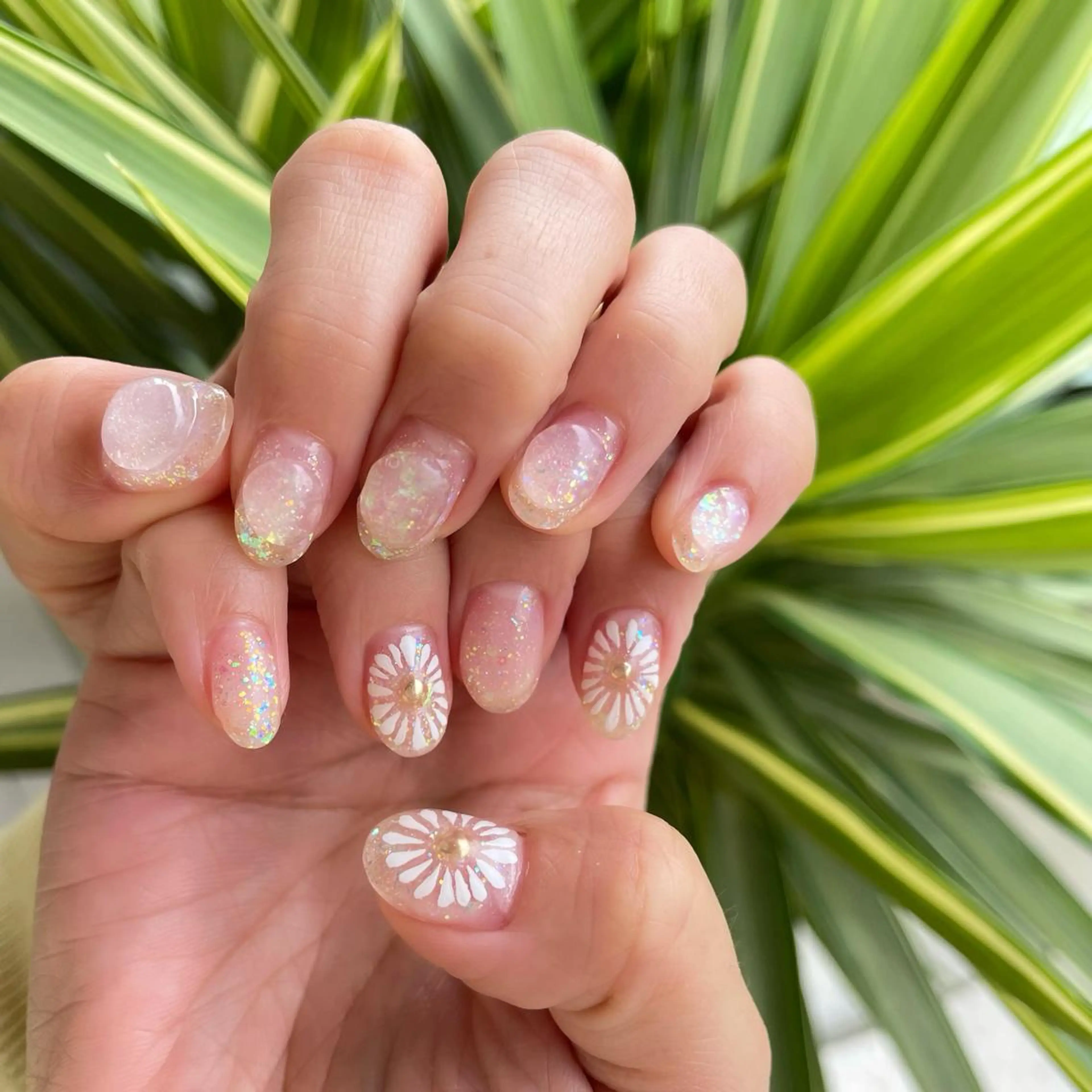 ネイル クリアネイル ラメ(グリッター) 夏ネイル es nailのネイルデザイン