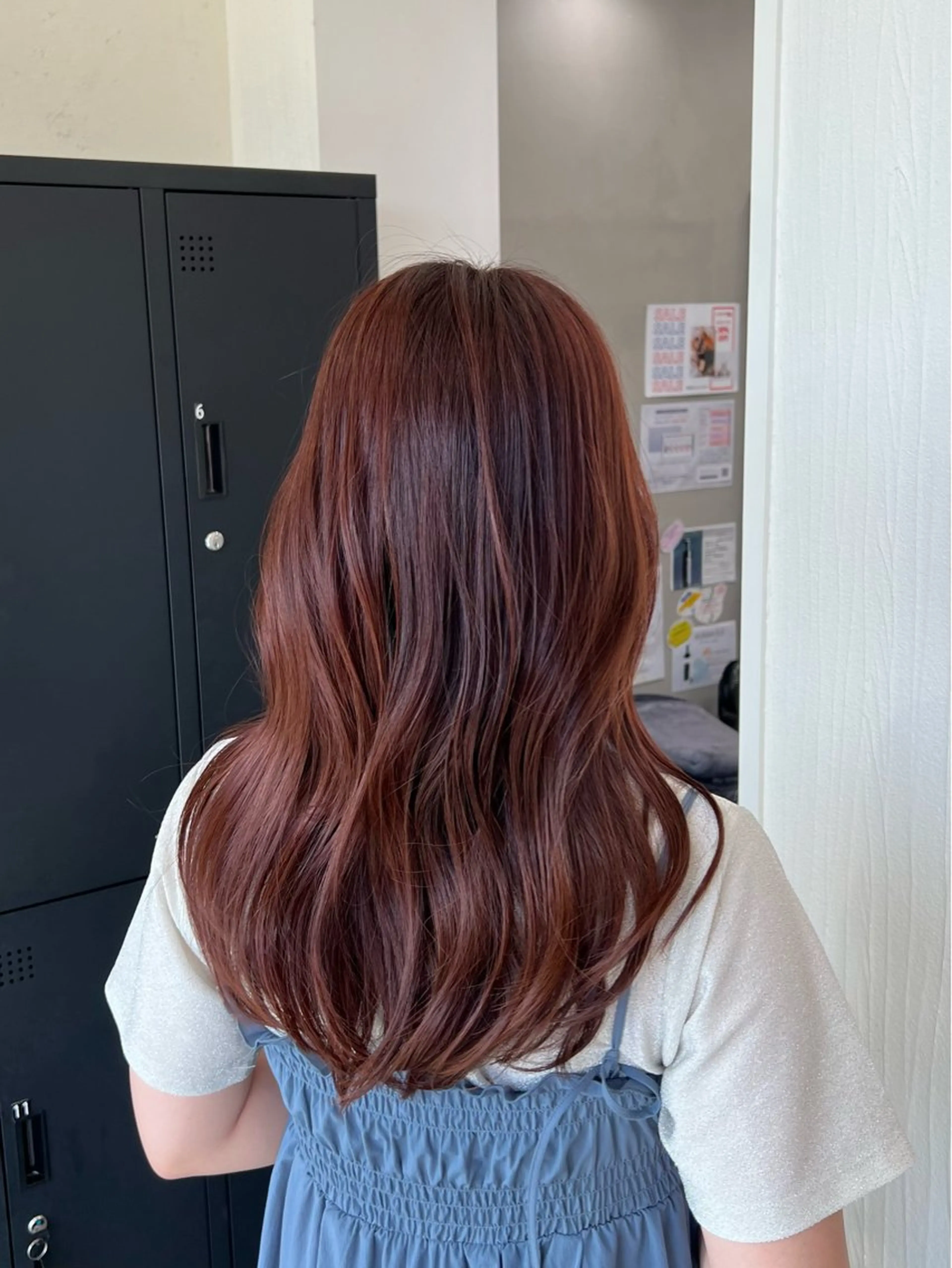 セミロング カラー ブラウンカラー レッドカラー レッドブラウン カット ヘアカラー トリートメント 中山 琴葉のヘアスタイル