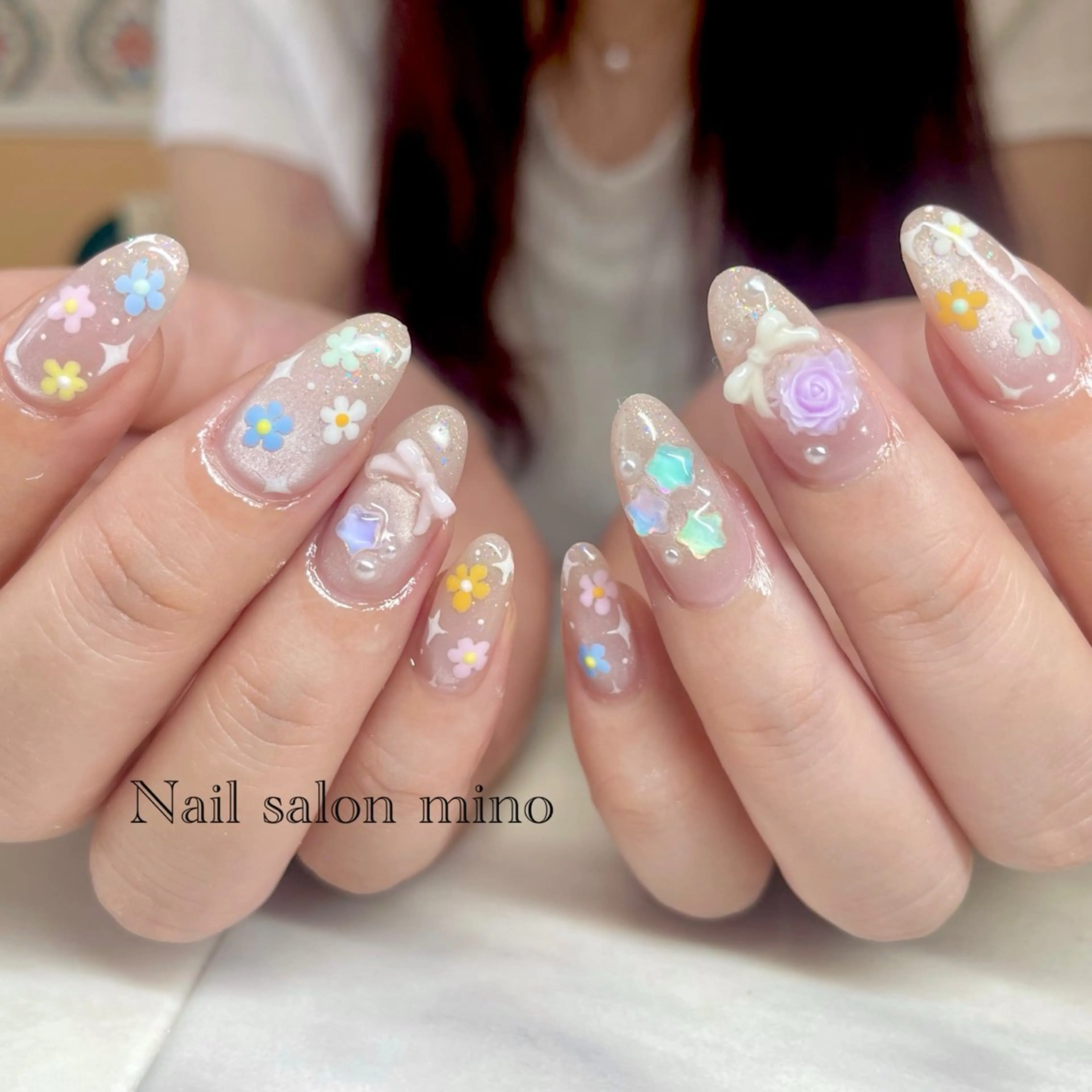 ネイル アートネイル 持ち込み ハンドネイル 三野 nail salon minoのネイルデザイン