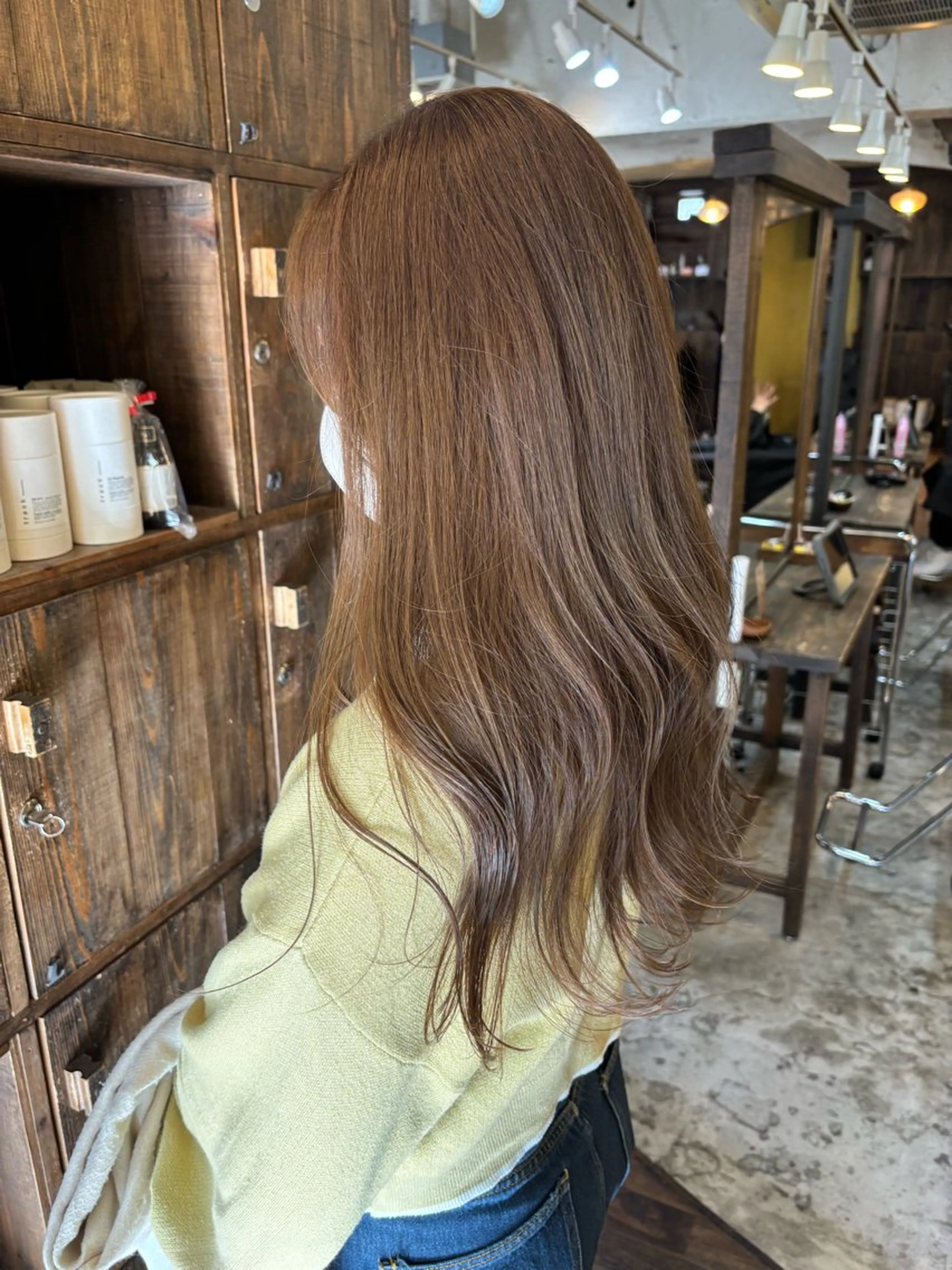 ロング カラー カット ヘアカラー トリートメント 顔周り/暗髪カラー 艶カラー/アベマホのヘアスタイル