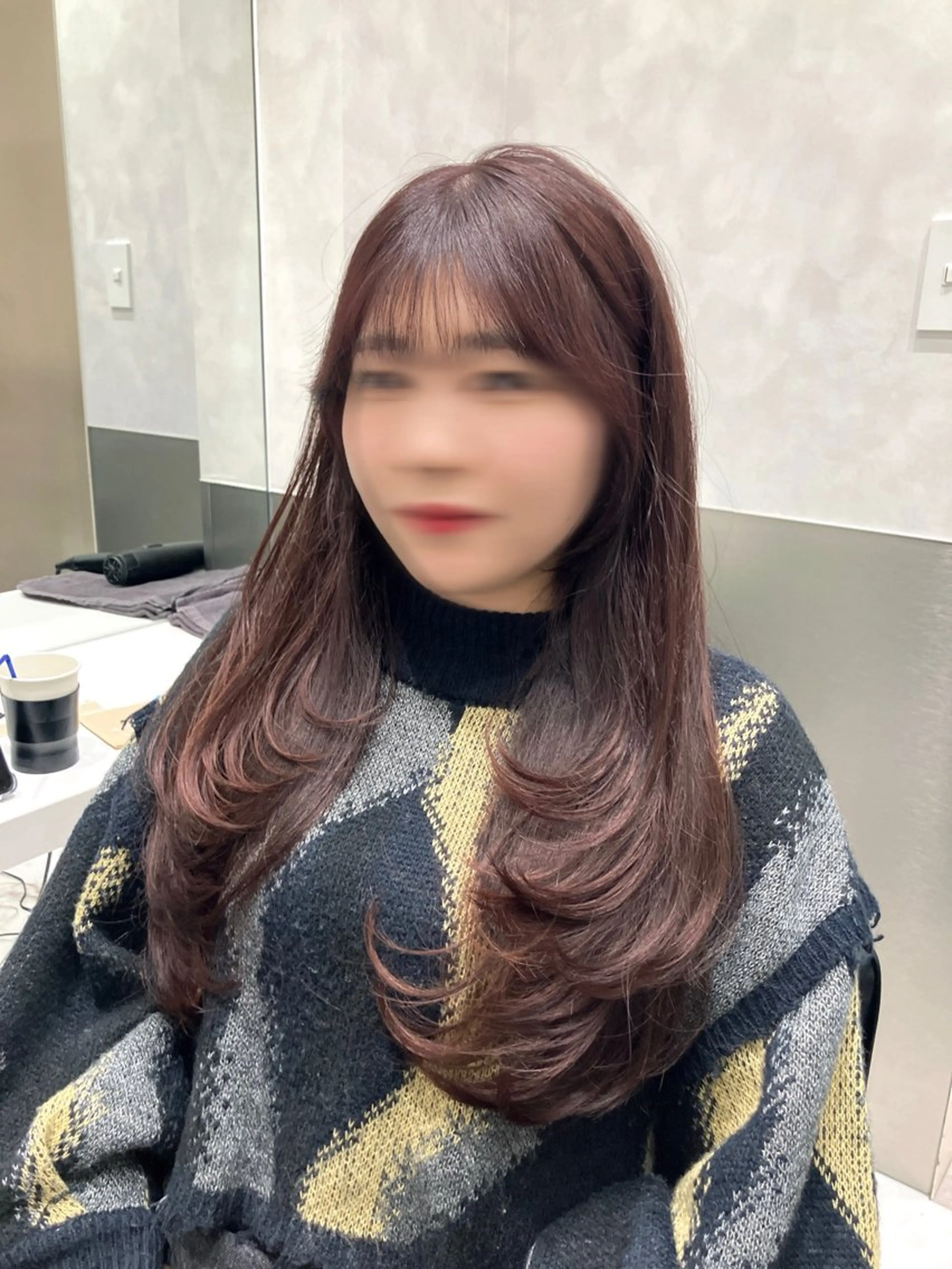 ロング カラー カット ヘアカラー トリートメント 💖ブリーチなし透明 感💖ASAHIのヘアスタイル