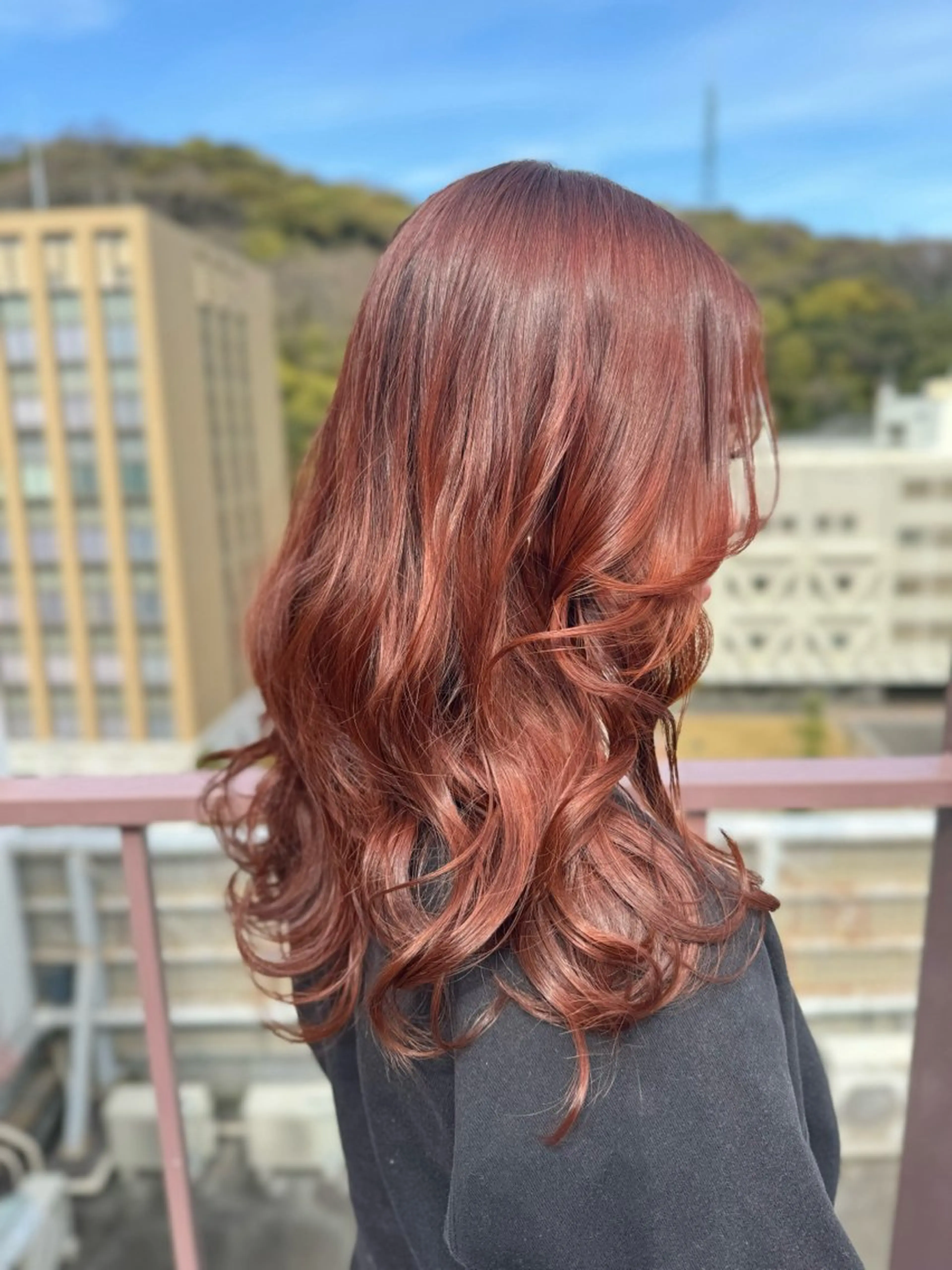 セミロング カラー ブリーチ ブリーチなしカラー オレンジ カット ヘアカラー トリートメント Viage （ビアージュ）のヘアスタイル