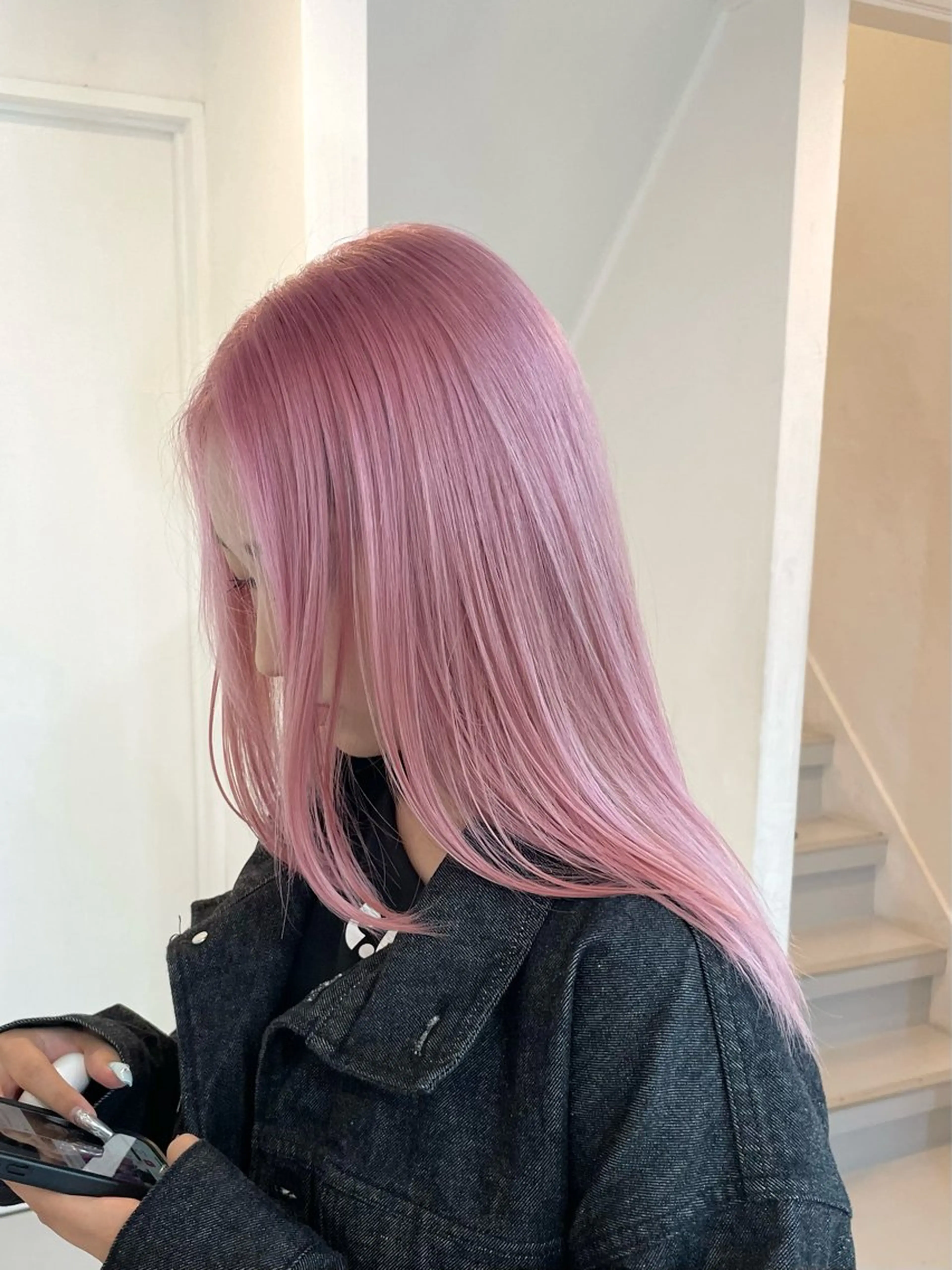 セミロング カラー ピンクカラー ホワイトピンク ヘアカラー トリートメント 🔷ダブルカラーハイ トーン🔷櫻井走のヘアスタイル