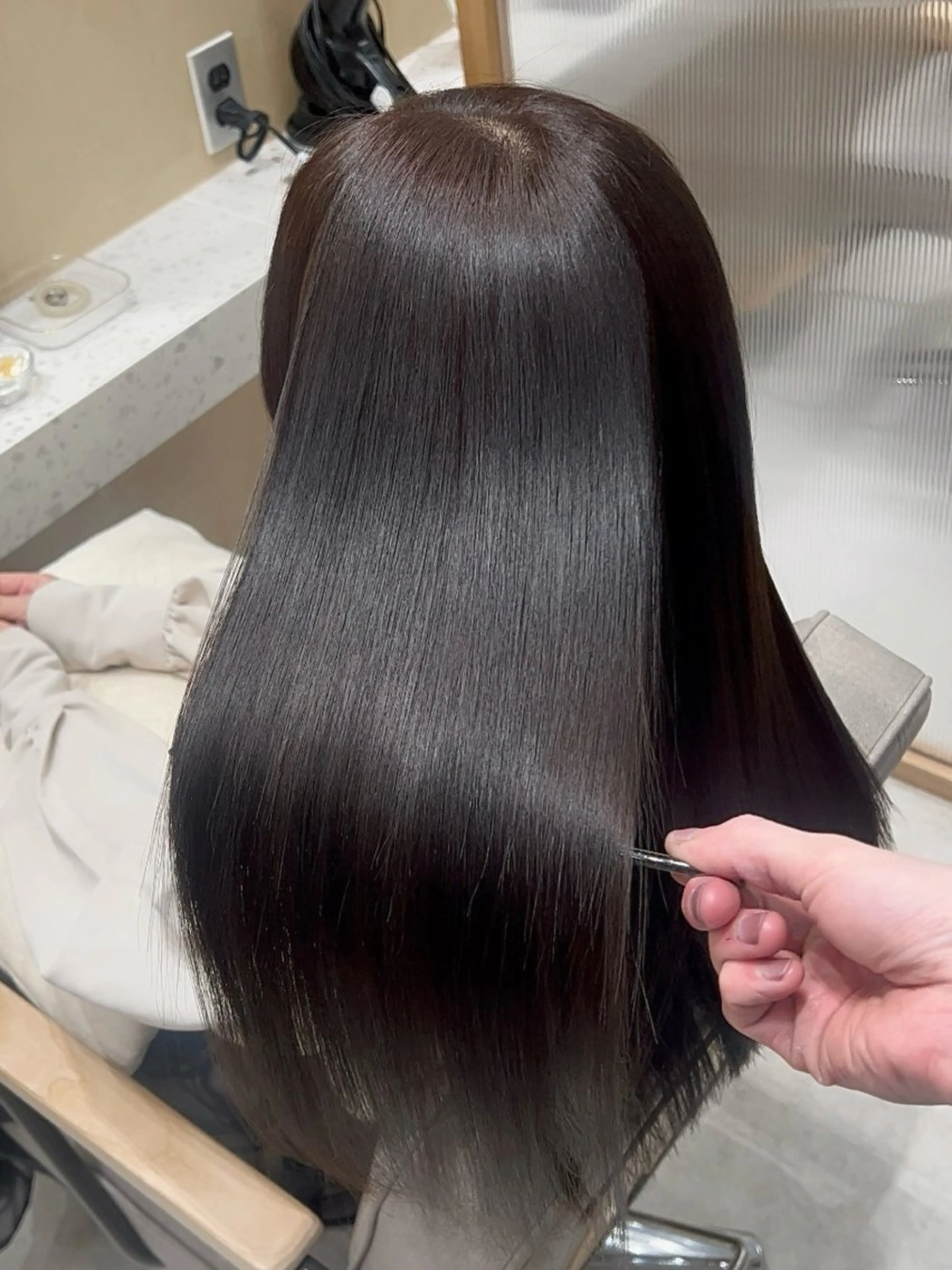 ロング チョコレートブラウン 髪質改善 トリートメント カット ヘアカラー トリートメント 💎髪質改善/艶髪 💎mizuki💎のヘアスタイル