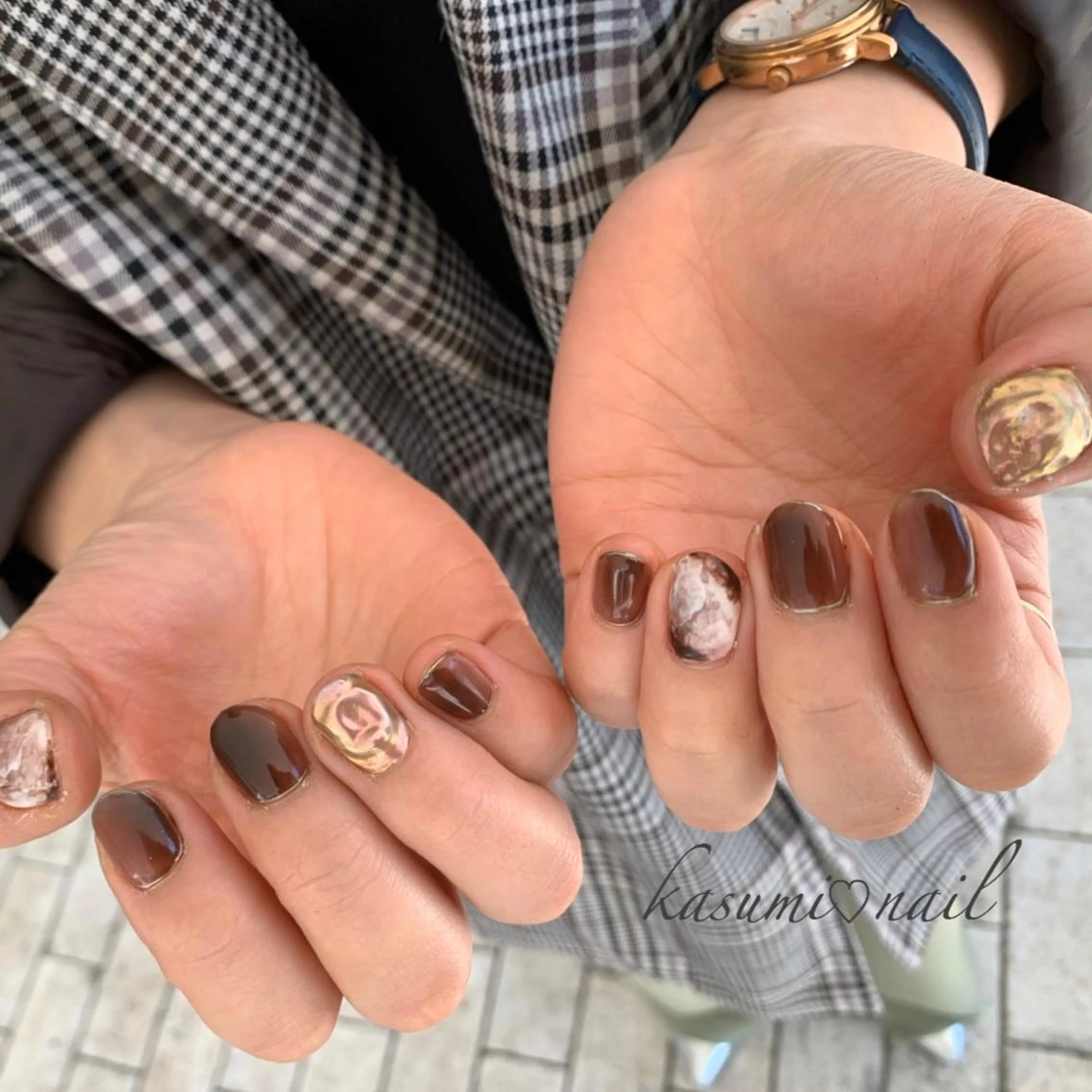ネイル アートネイル フットネイル 大理石ネイル(マーブル) ミラーネイル ニュアンスネイル KASUMI♡ Nailのネイルデザイン