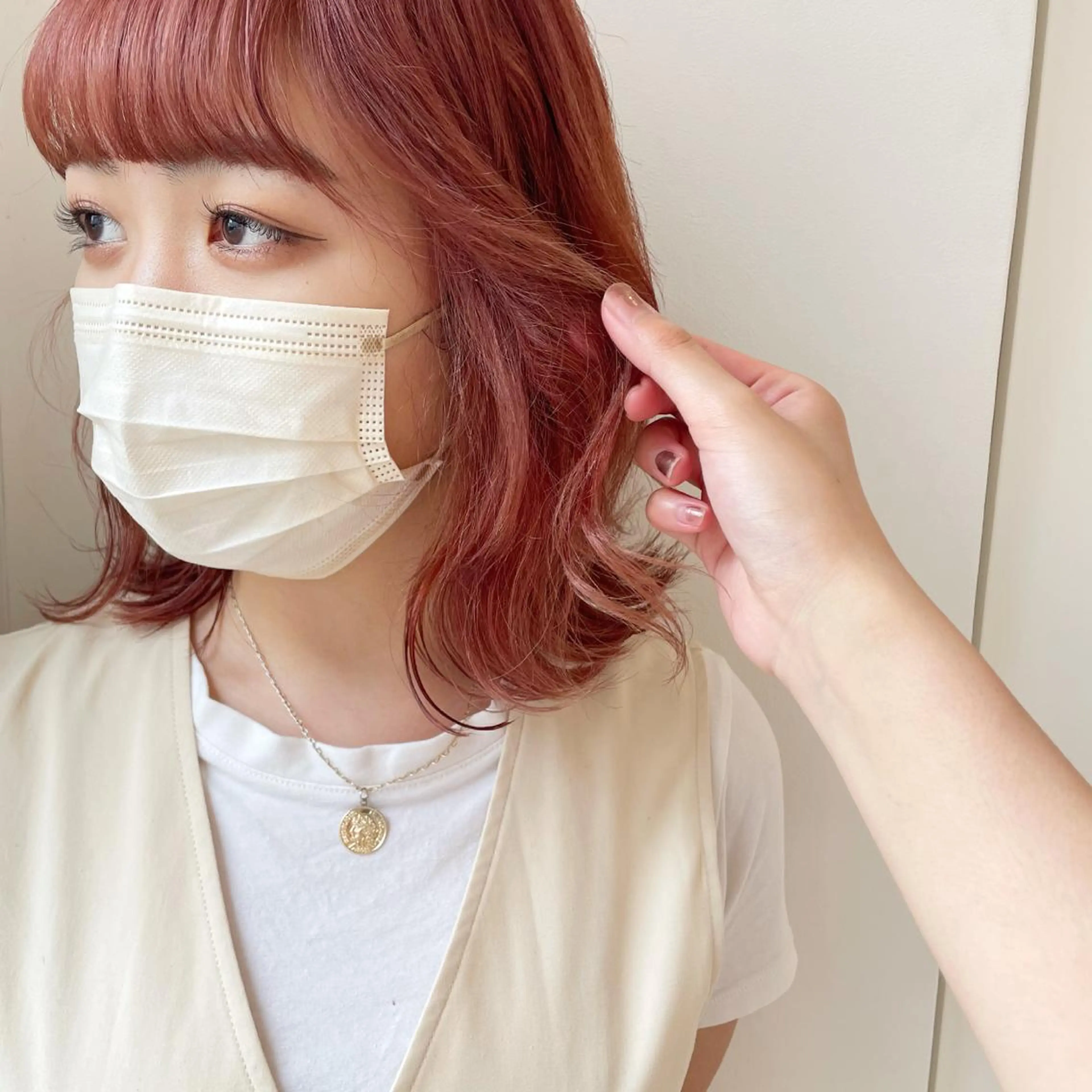 ミディアム カラー オレンジ オレンジピンク ピンクカラー Seymour  and    Sons所属・🌷Asuka /レイヤーカット🌷のヘアスタイル