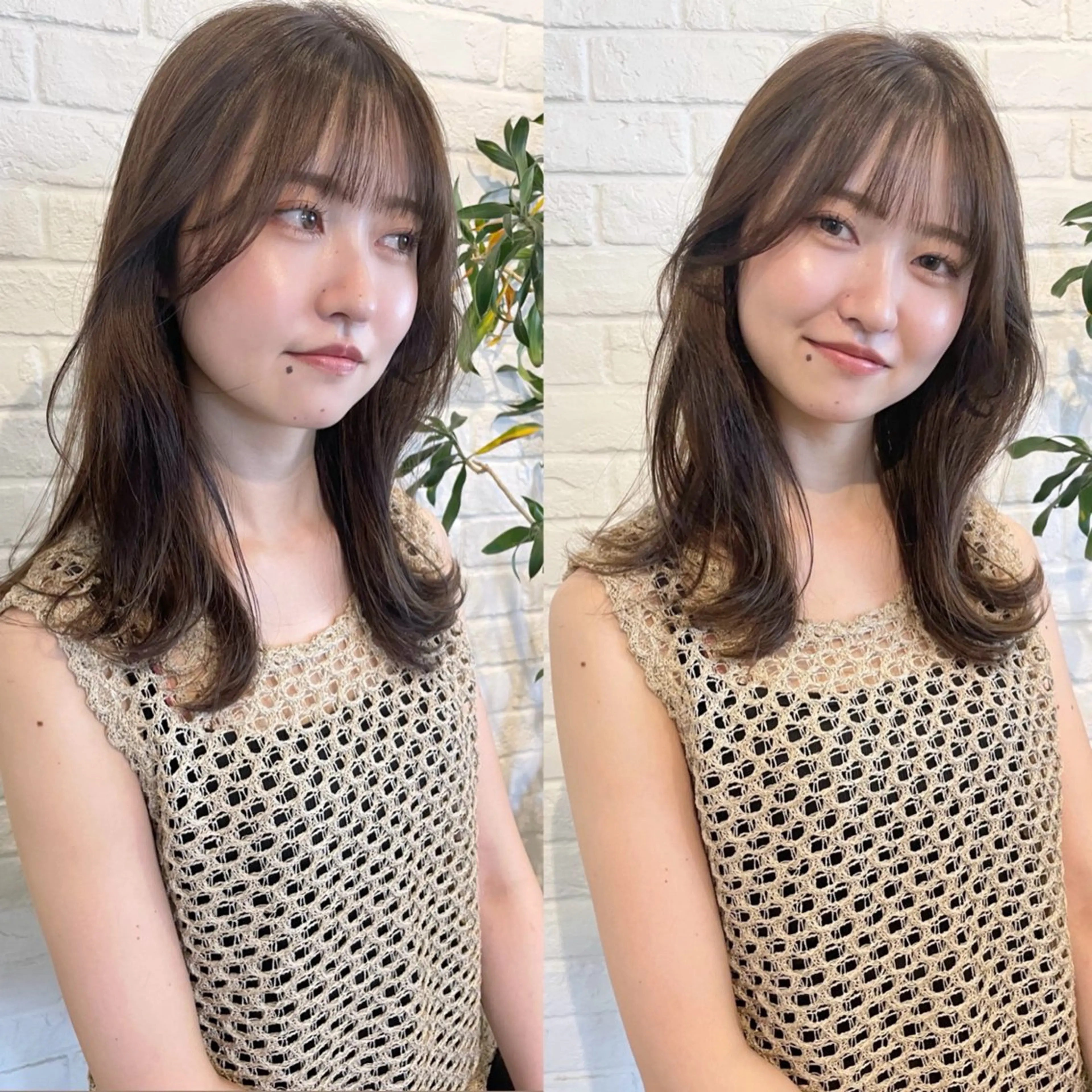 セミロング 🌿透明感カラー 松本麻里奈🌼のヘアスタイル