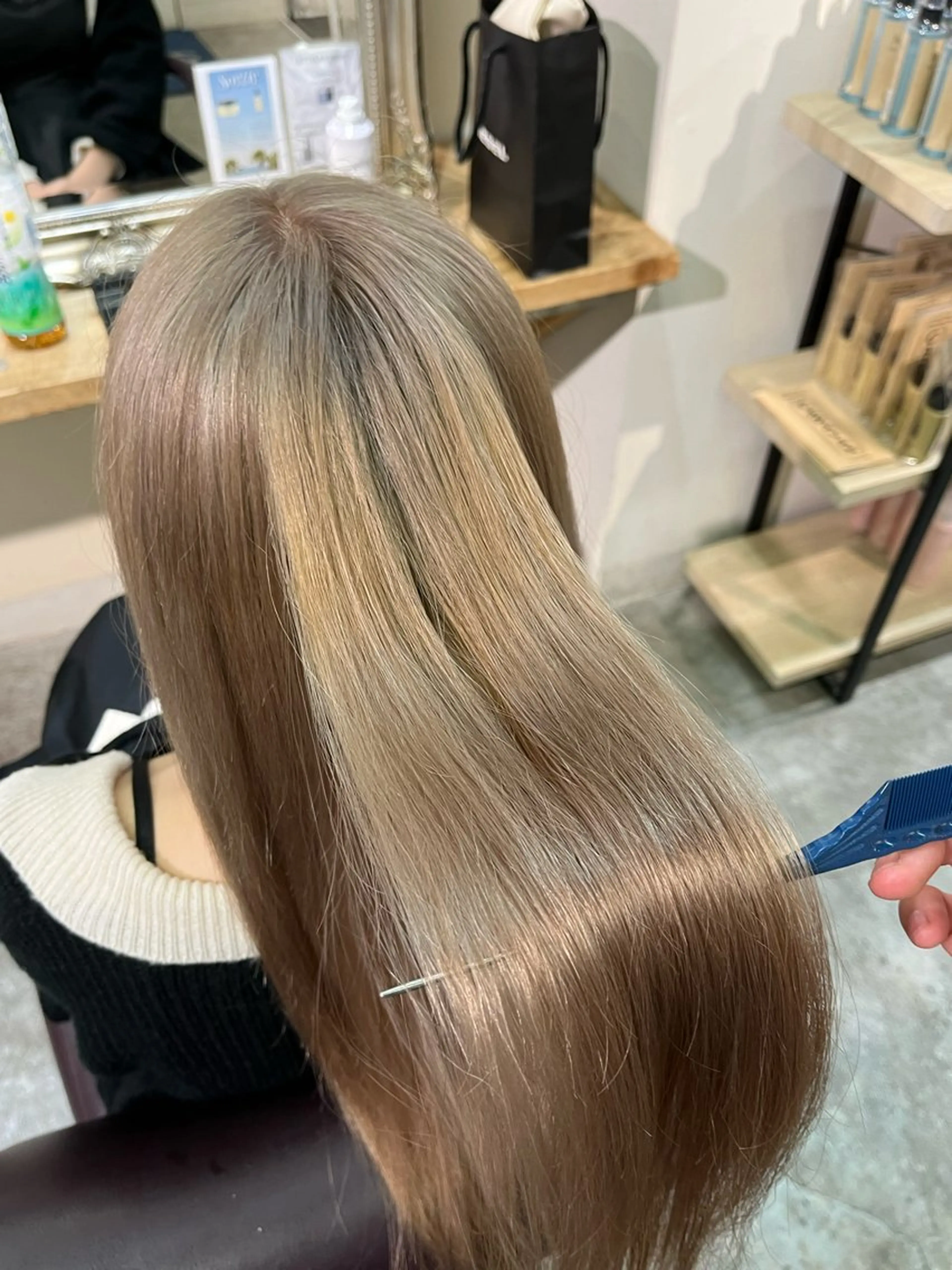 ロング カラー ヘアカラー フェザーパーマ🌙 毛流れ yuzukiのヘアスタイル