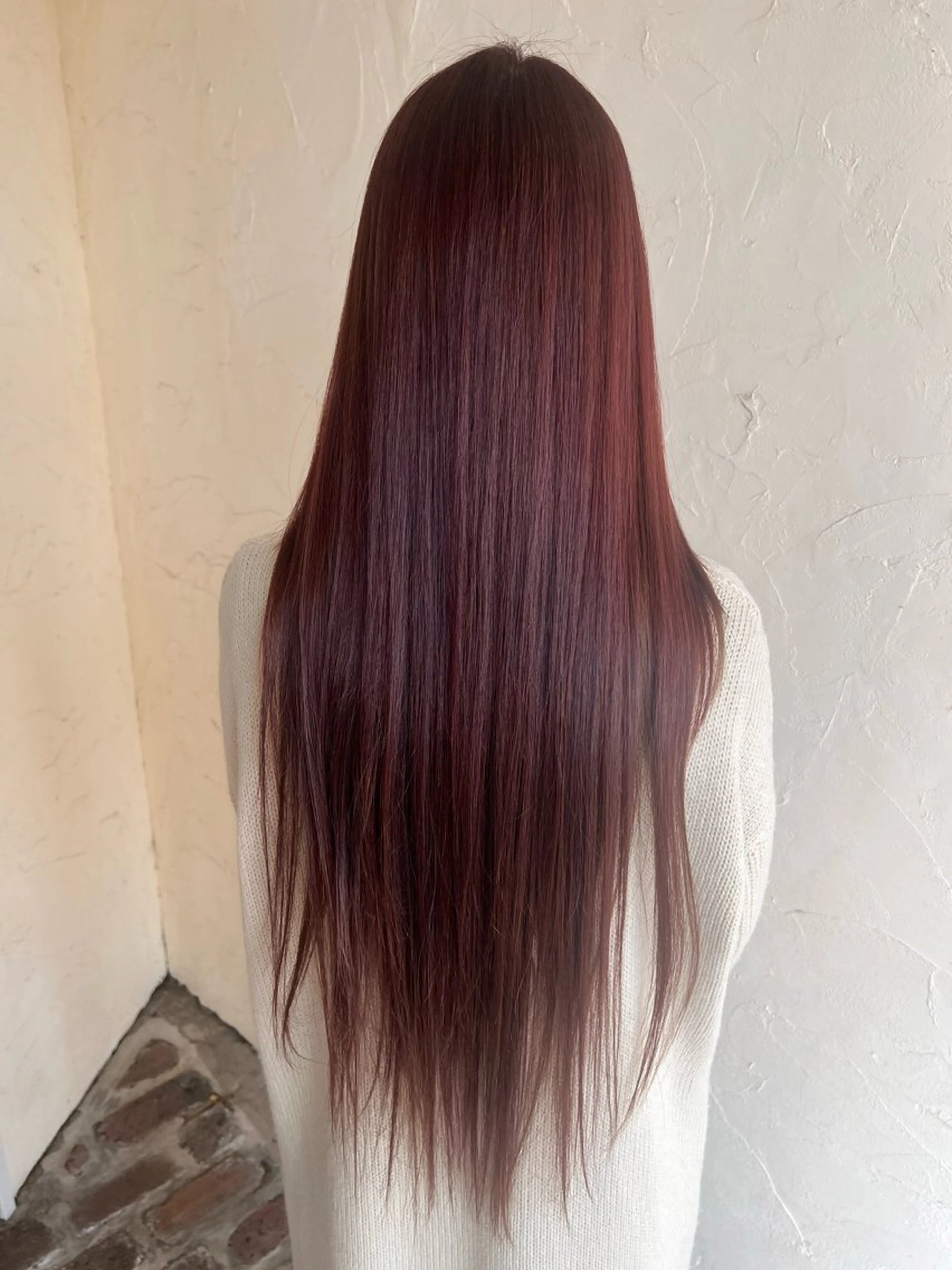 ロング カラー ピンクカラー 田中 愛音のヘアスタイル