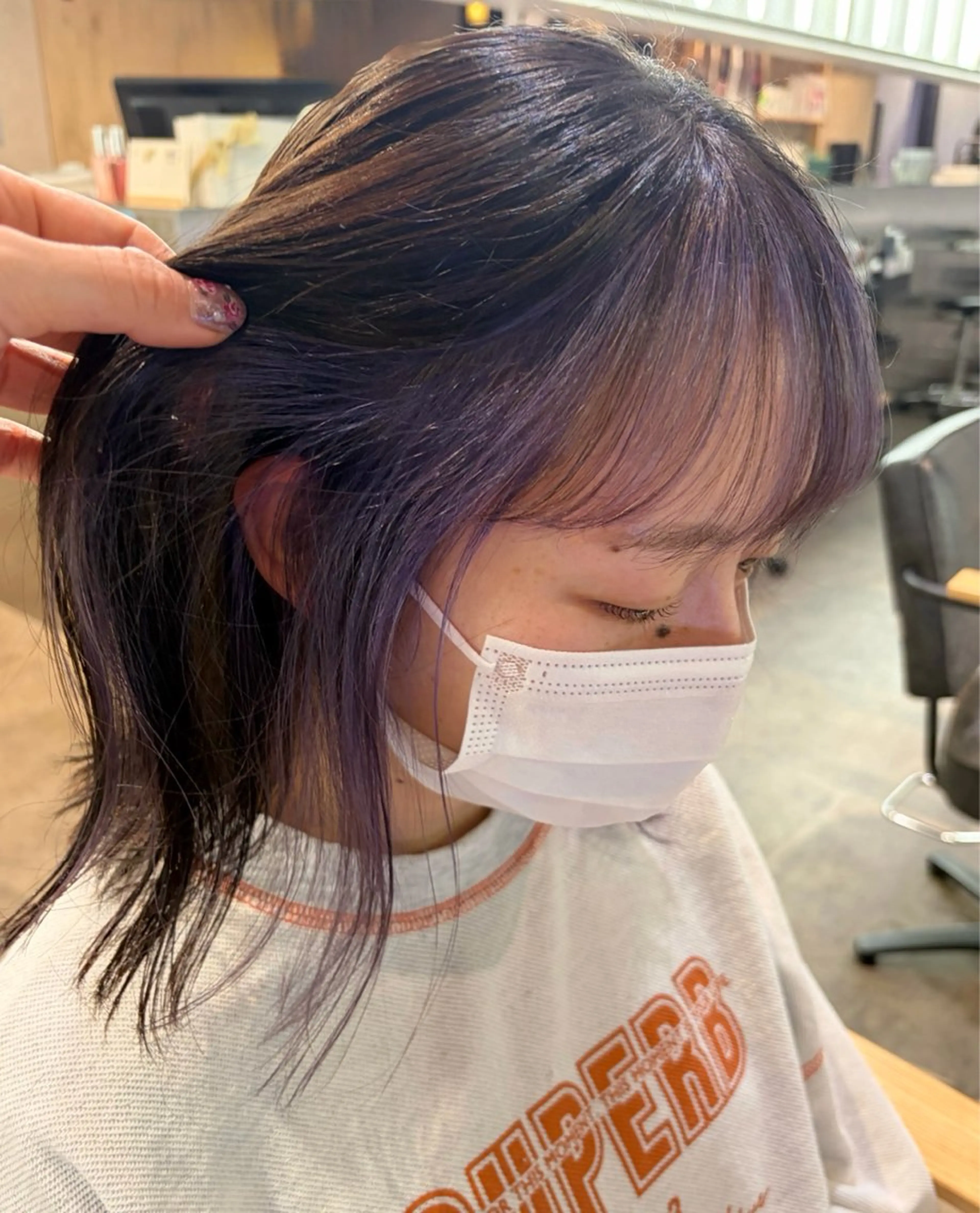 ミディアム カラー インナーカラー ヘアカラー 透明感カラー/ ネイル💅まりなのヘアスタイル