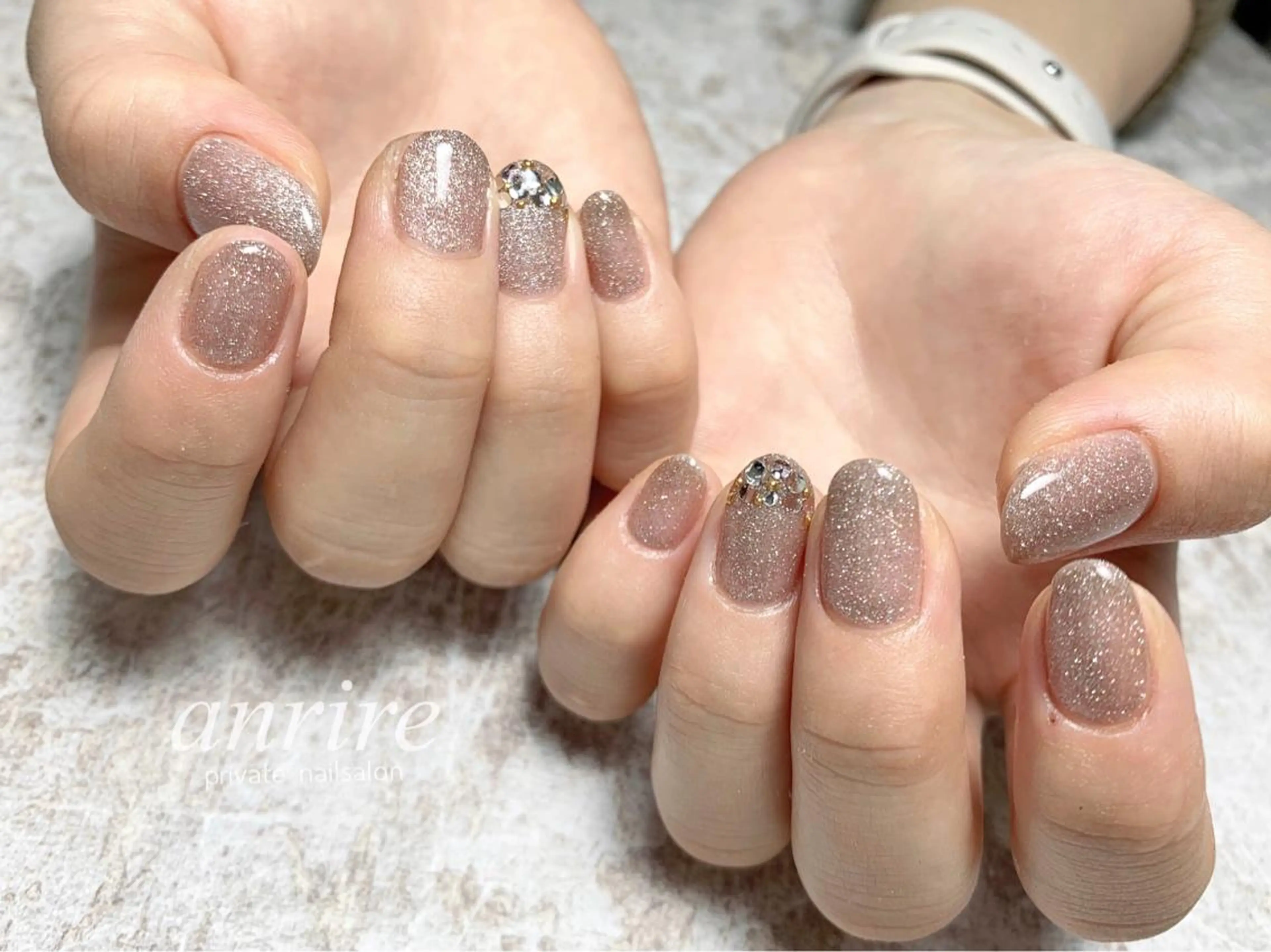 ネイル フラッシュネイル ジェルネイル キラキラネイル マグネットネイル ワンカラーネイル ハンドネイル nailsalon anrireのネイルデザイン