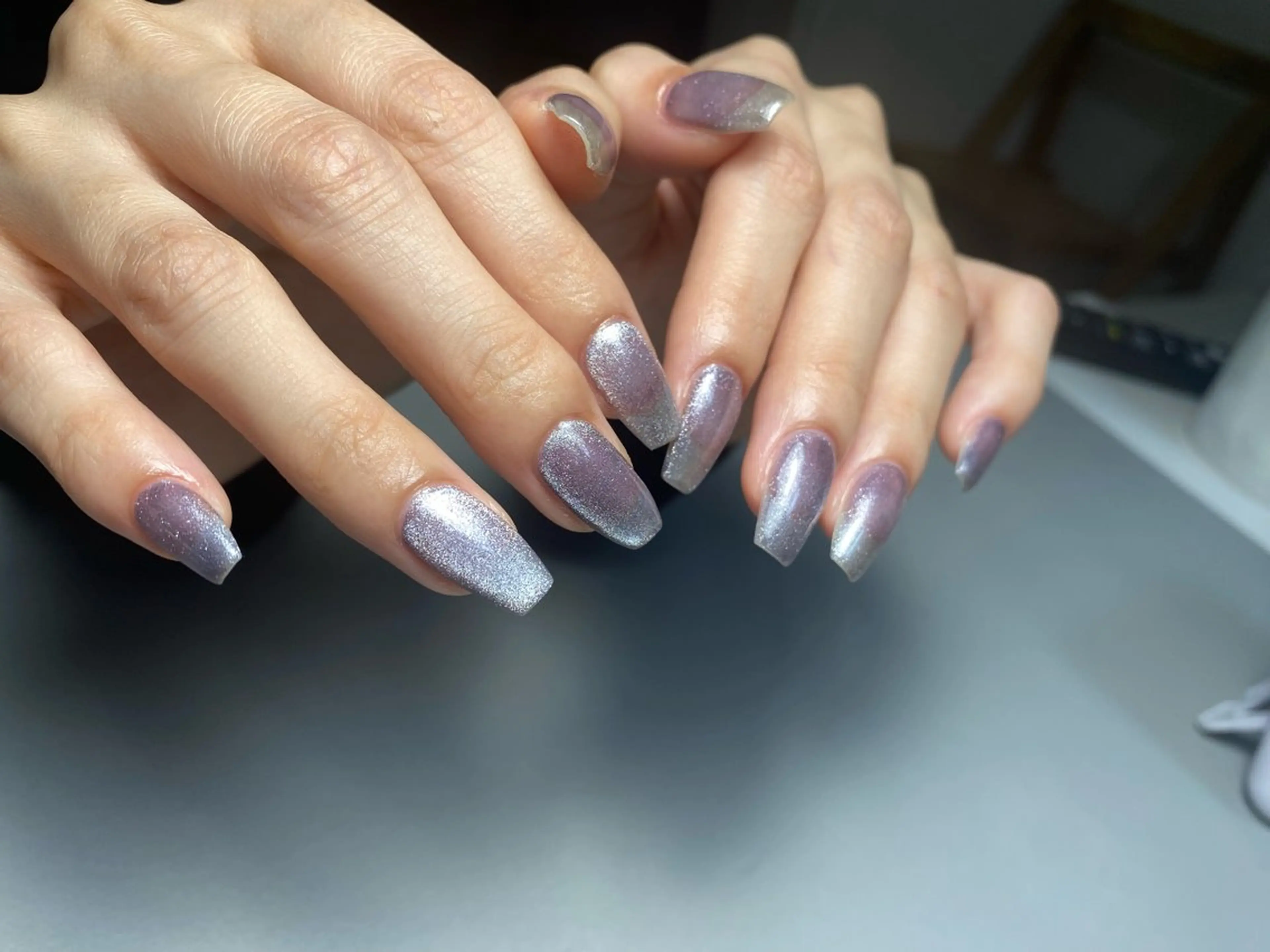 ネイル ブルー マグネットネイル 山口 彩子のネイルデザイン