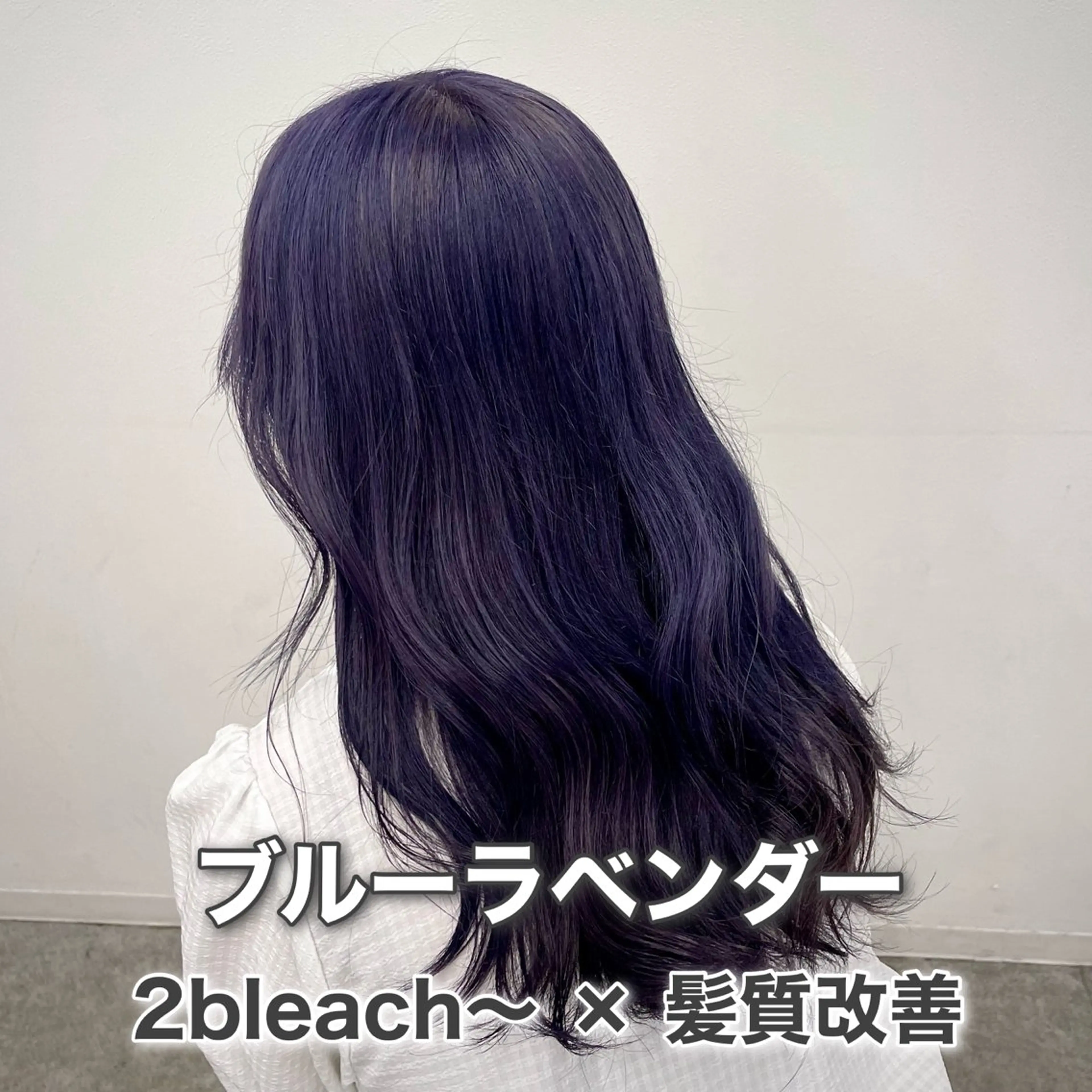 ロング カラー ブルーカラー ブルーラベンダー ラベンダーカラー ブリーチなし🩶 グレージュのヘアスタイル