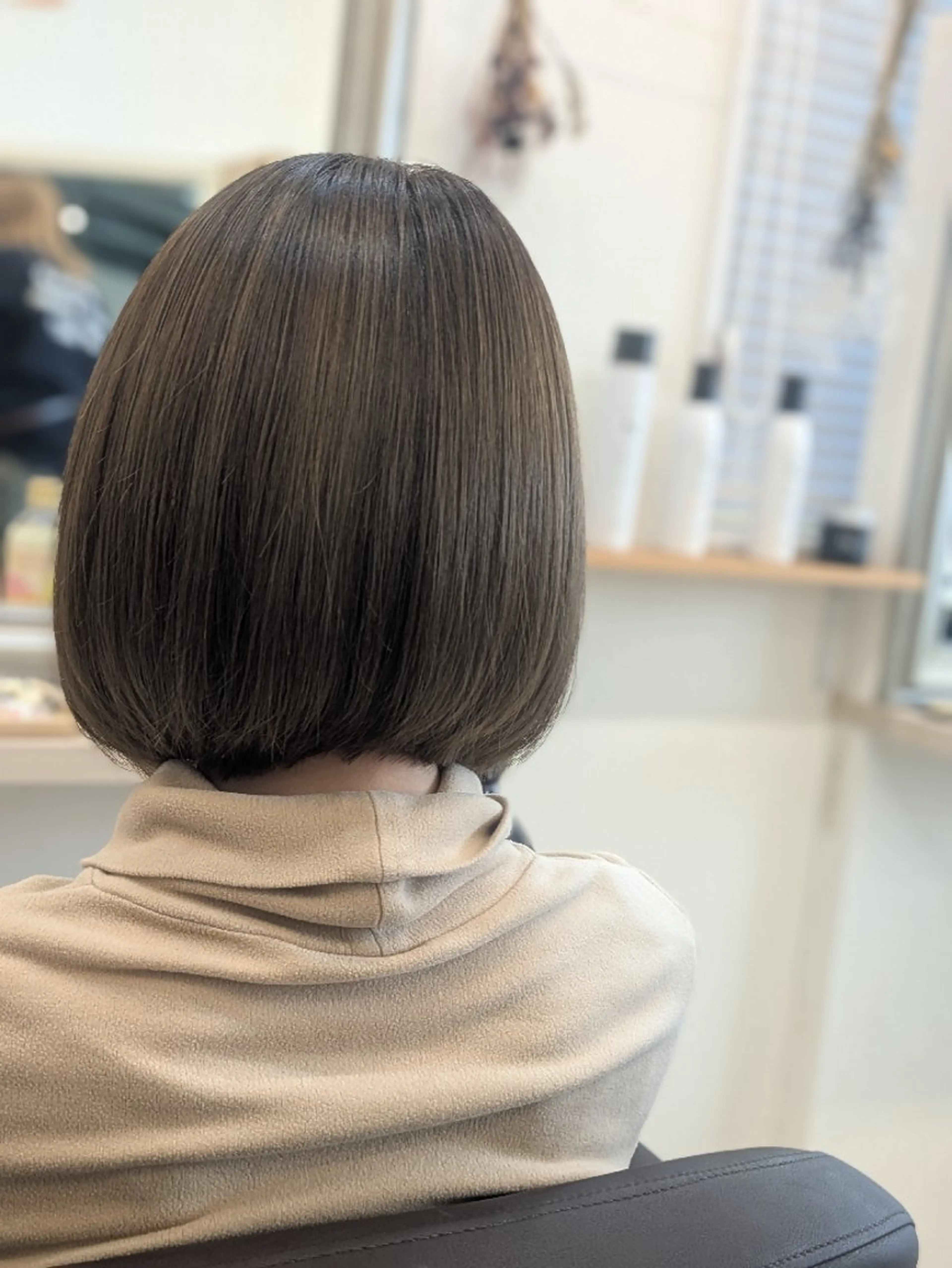 ミディアム カラー ブラウンカラー オリーブブラウン カット ヘアカラー まりえ☆髪質改善/ 艶髪/オトナショートのヘアスタイル