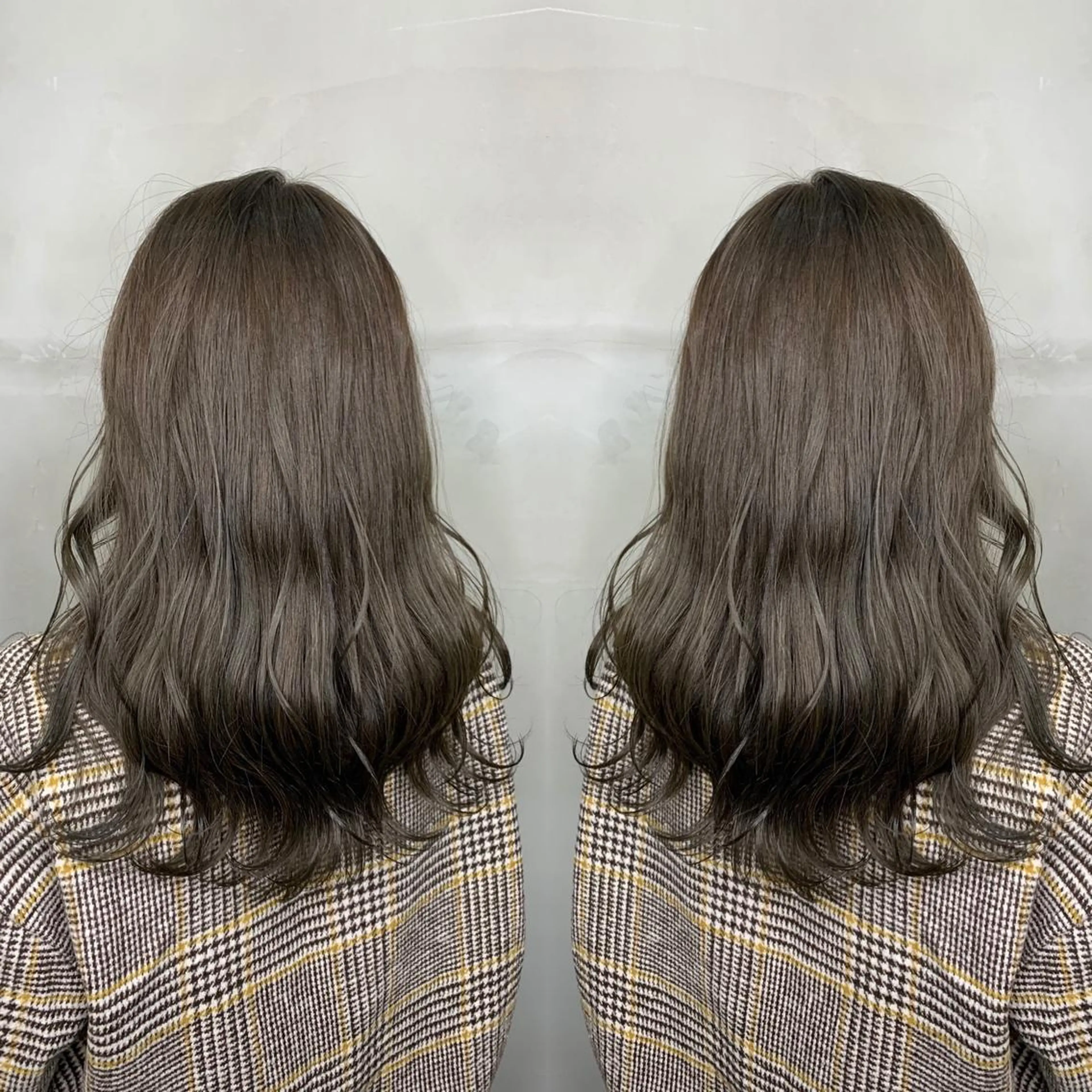 ロング カラー アッシュ バレイヤージュ ベージュカラー ブロンド ブルーカラー カット ヘアカラー トリートメント レイヤーカット/ 艶カラー/RYOMAのヘアスタイル