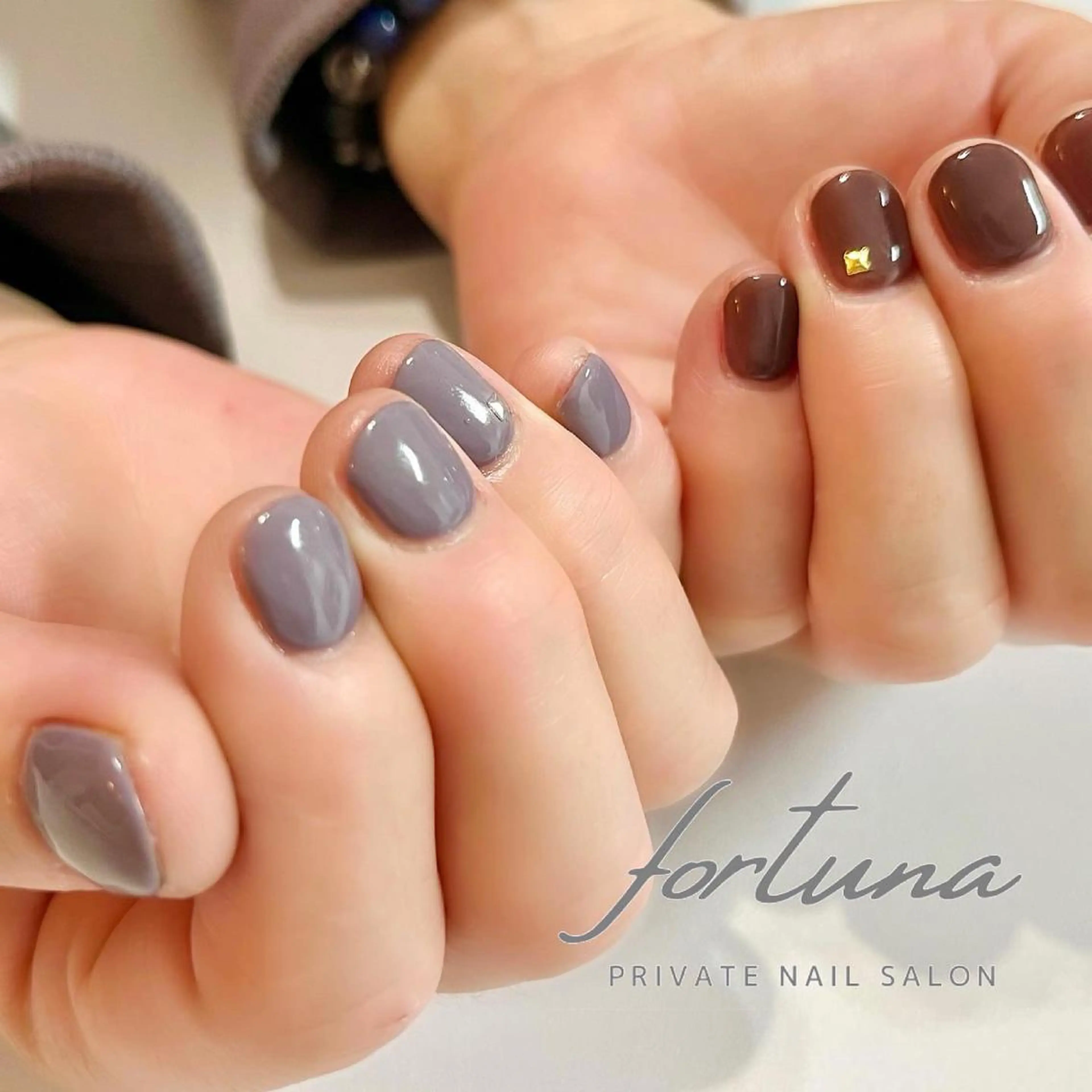 ネイル ワンカラーネイル パープル fortuna 武藤裕美のネイルデザイン