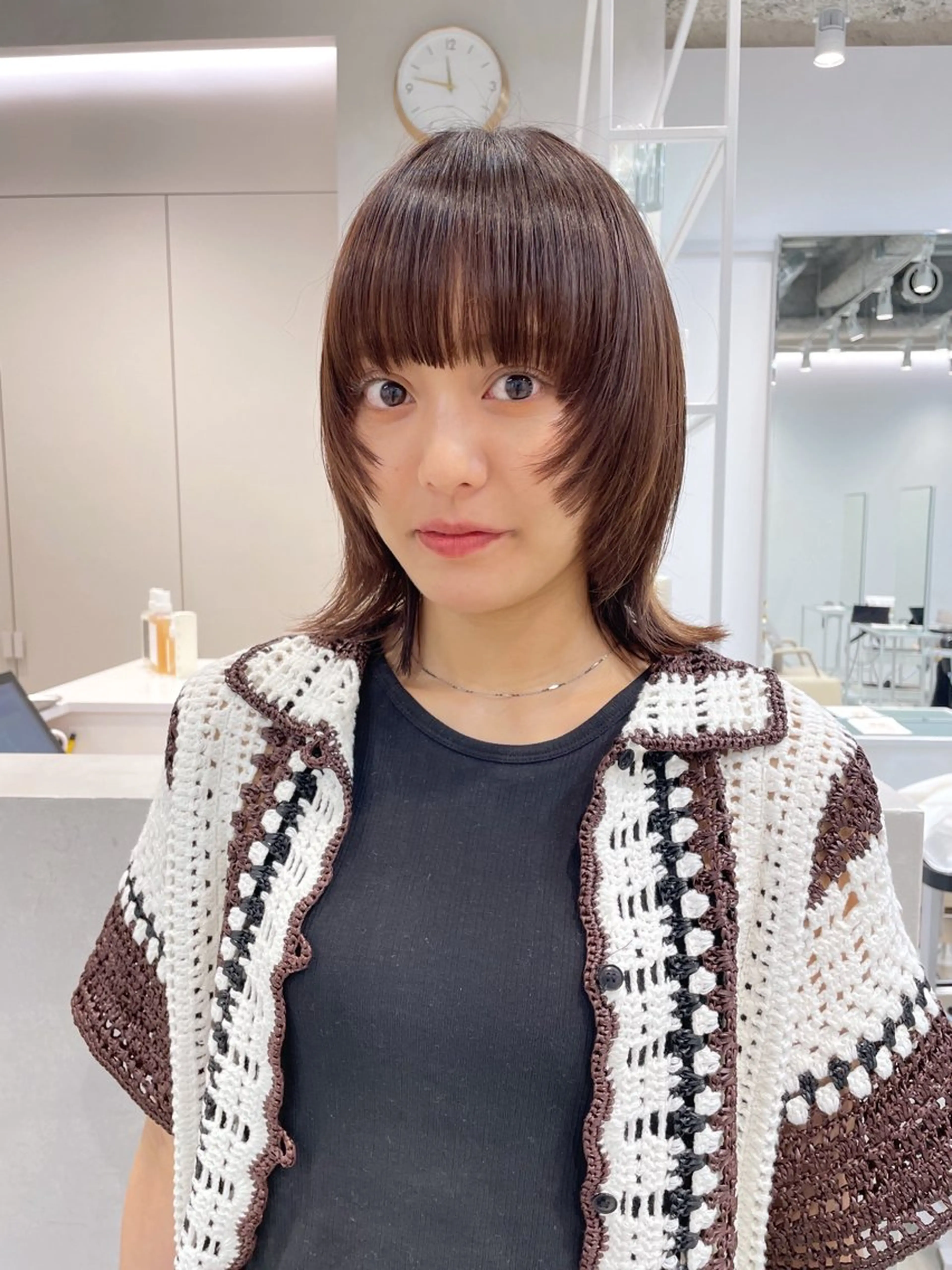 ミディアム 青木 優歩のヘアスタイル