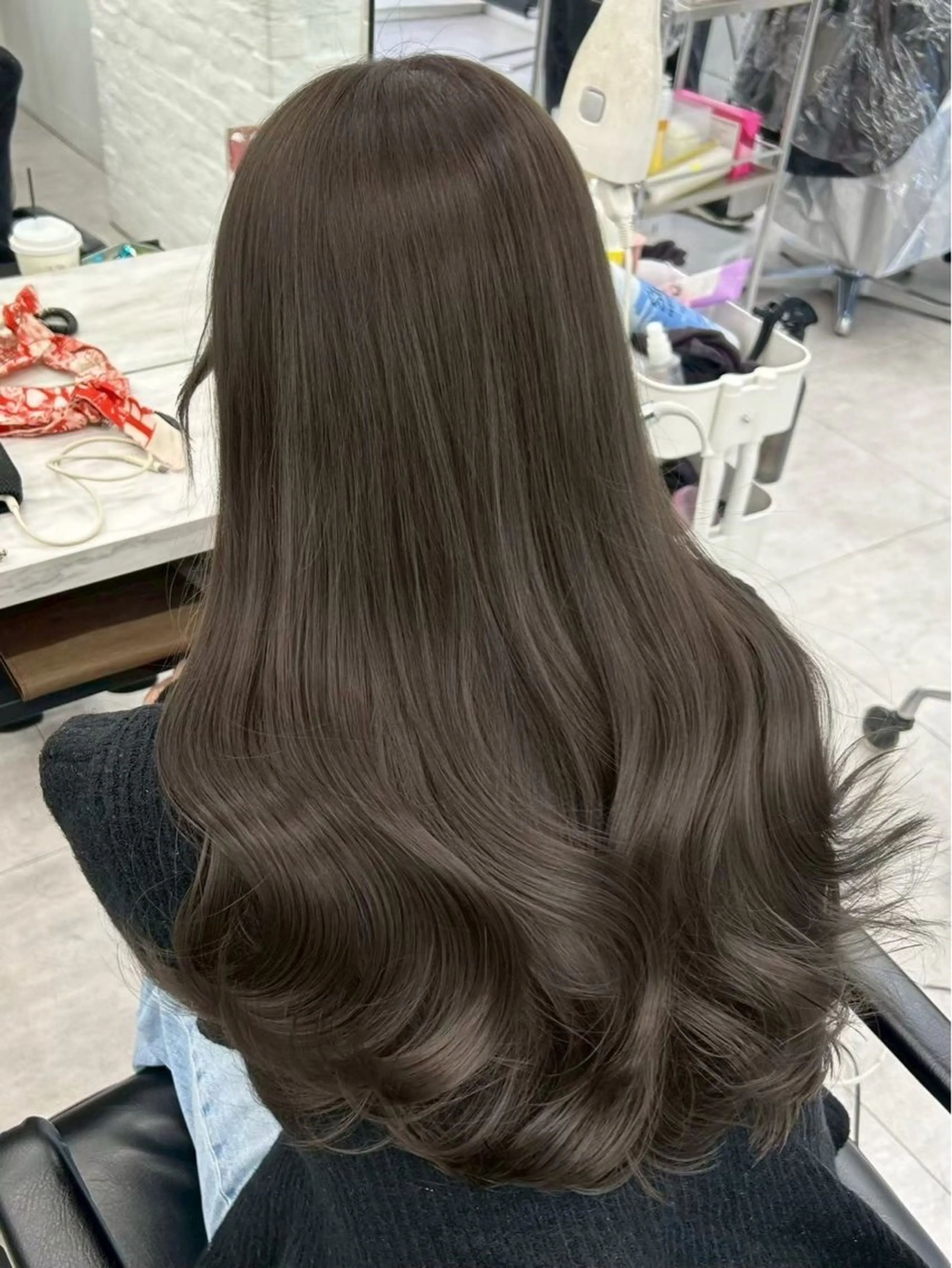 ロング カラー ベージュカラー 透明感カラー グレージュ 外国人風カラー カット ヘアカラー トリートメント 韓国ヘア/レイヤー/ 顔まわり足立遥奈のヘアスタイル