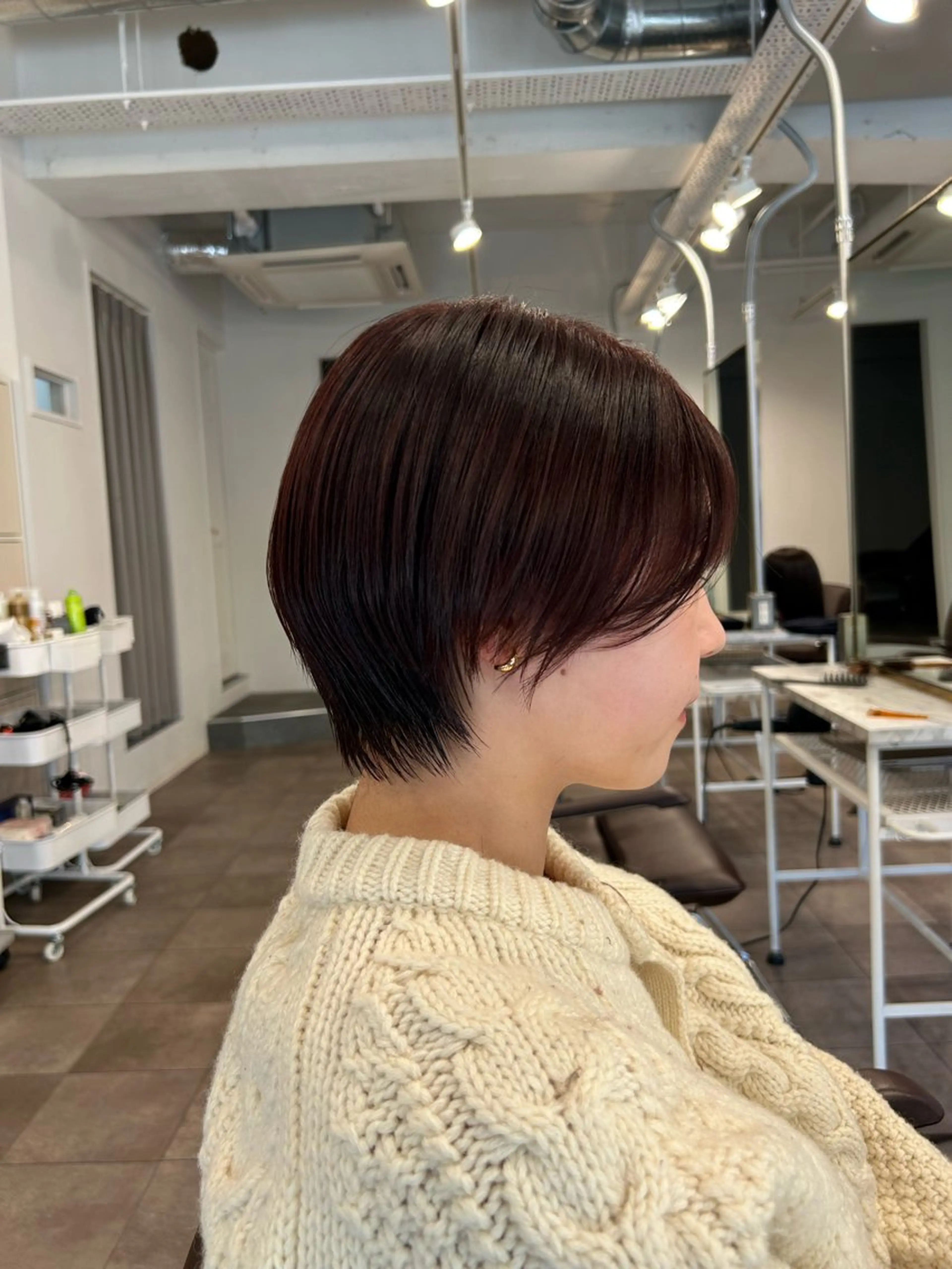 ショート 顔周りカット ショートヘア ヘアカラー トリートメント レイヤー/流行りヘア 🤲MIREI🤲のヘアスタイル