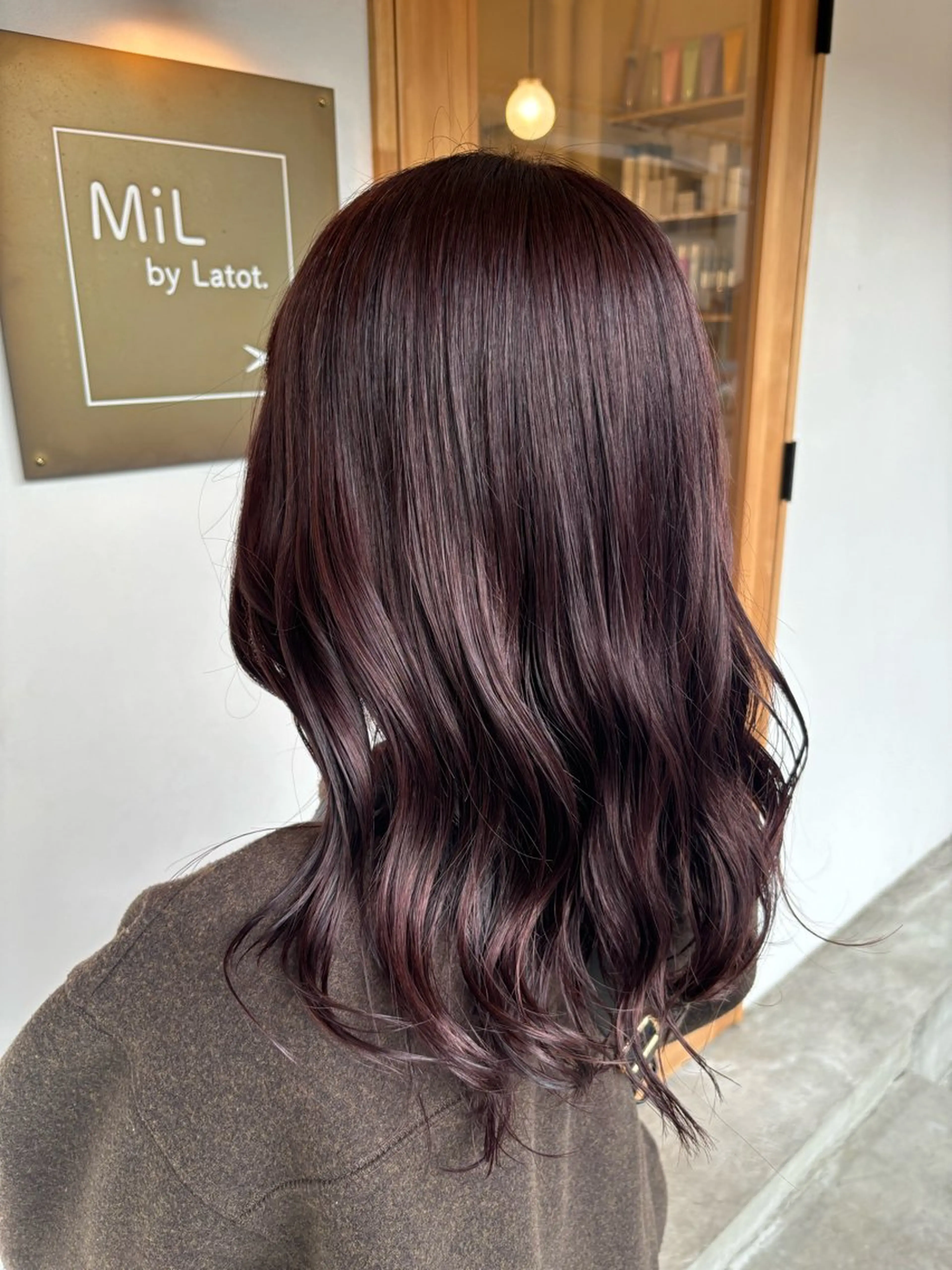 ミディアム カラー 透明感カラー ラベンダーカラー ピンクカラー ピンクラベンダー hinari ヒナリのヘアスタイル