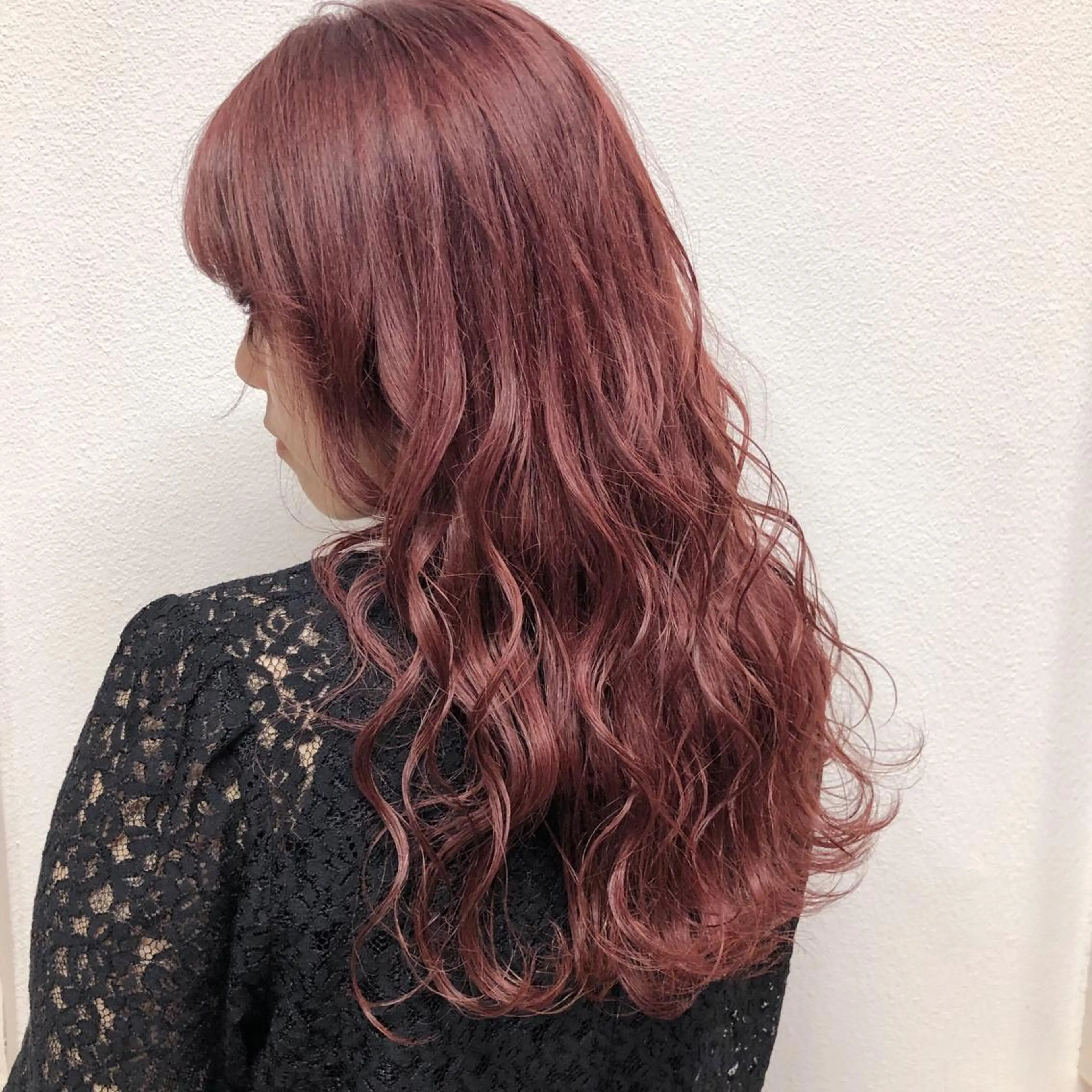 セミロング カラー ヘアアレンジ ピンクカラー ヘアカラー トリートメント GiseL天神カラー 髪質改善/ブリーチのヘアスタイル