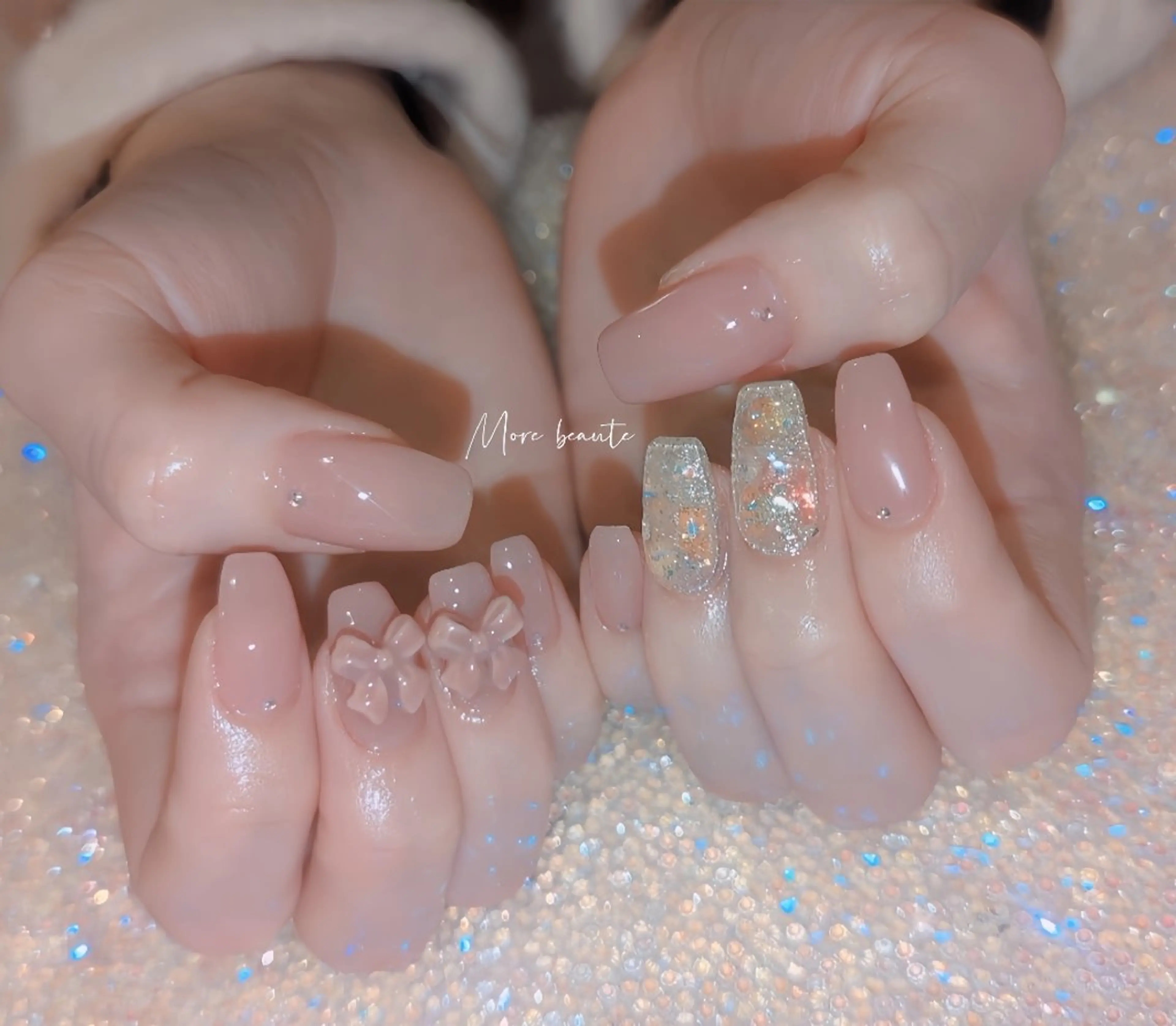 ネイル 長さ出し ジェルネイル ハート 韓国ネイル マグネットネイル ハンドネイル I LOVE ME NAIL.｡.:*♡のネイルデザイン