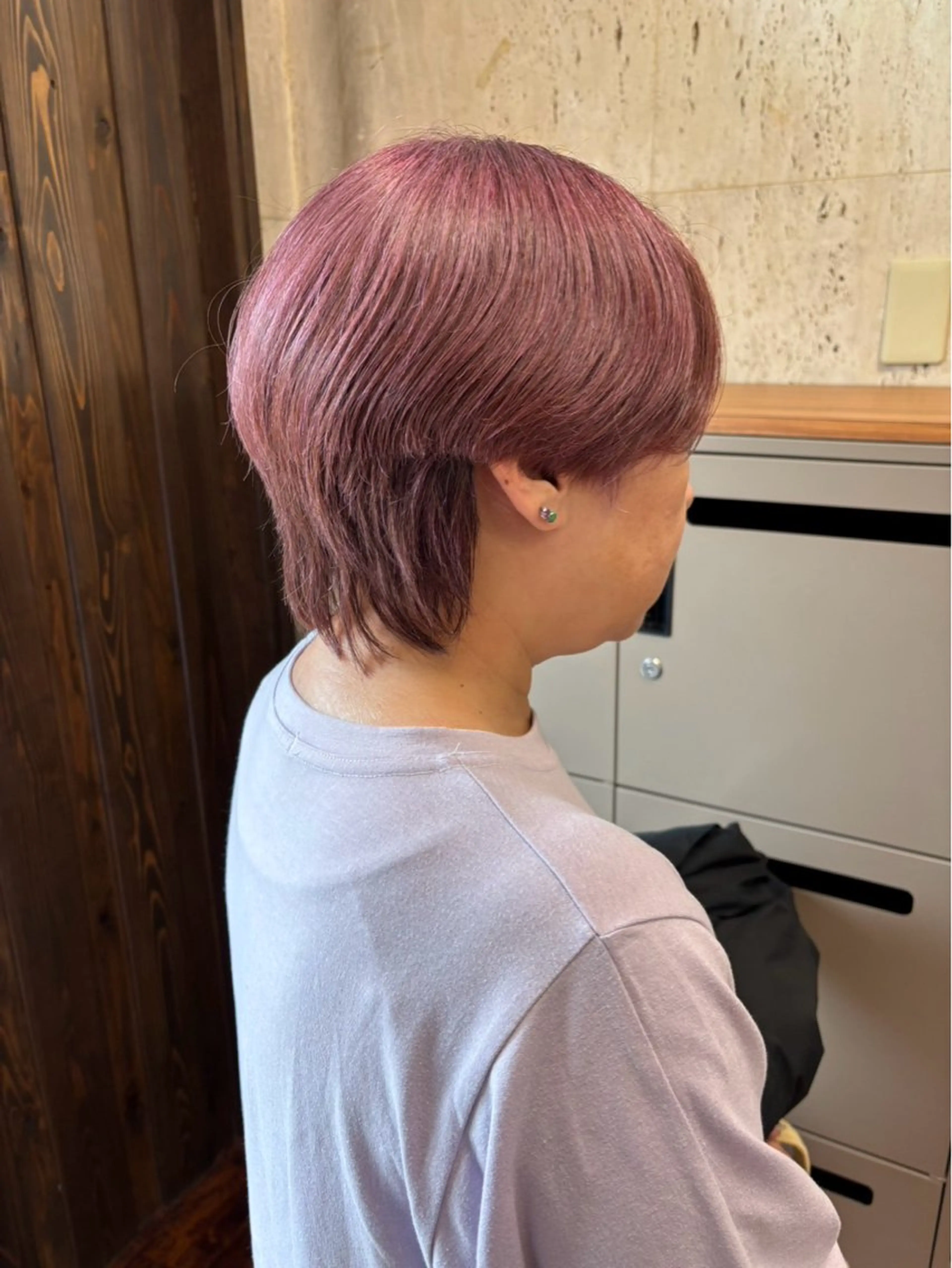 ショート カラー ピンクカラー ヘアカラー 上島 未緒のヘアスタイル