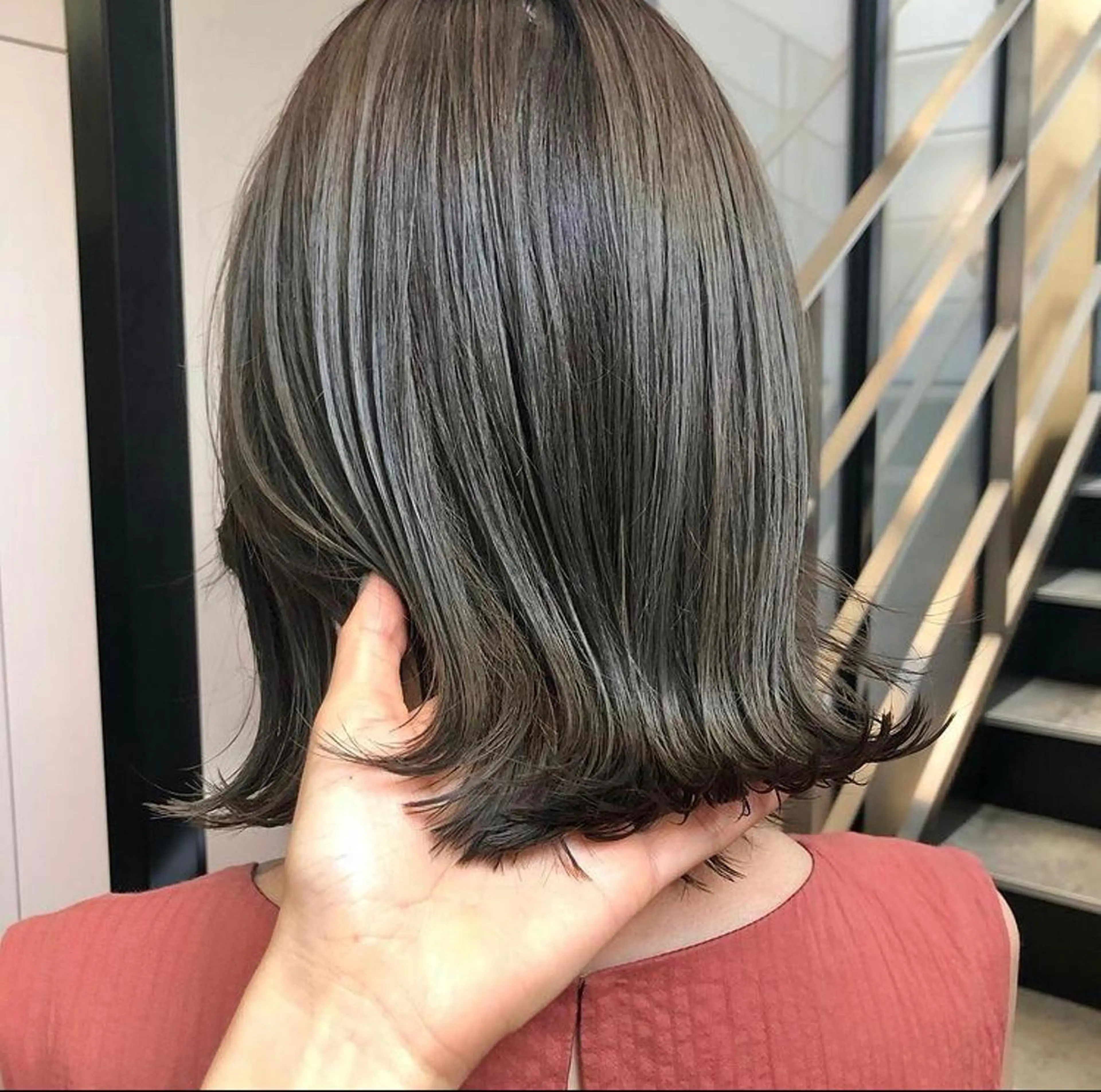 ミディアム 切りっぱなしボブ ボブ 伸ばしかけ タンバルモリ 韓国風ヘア カット ヘアカラー トリートメント stylist 🎀 kanaのその他イメージ