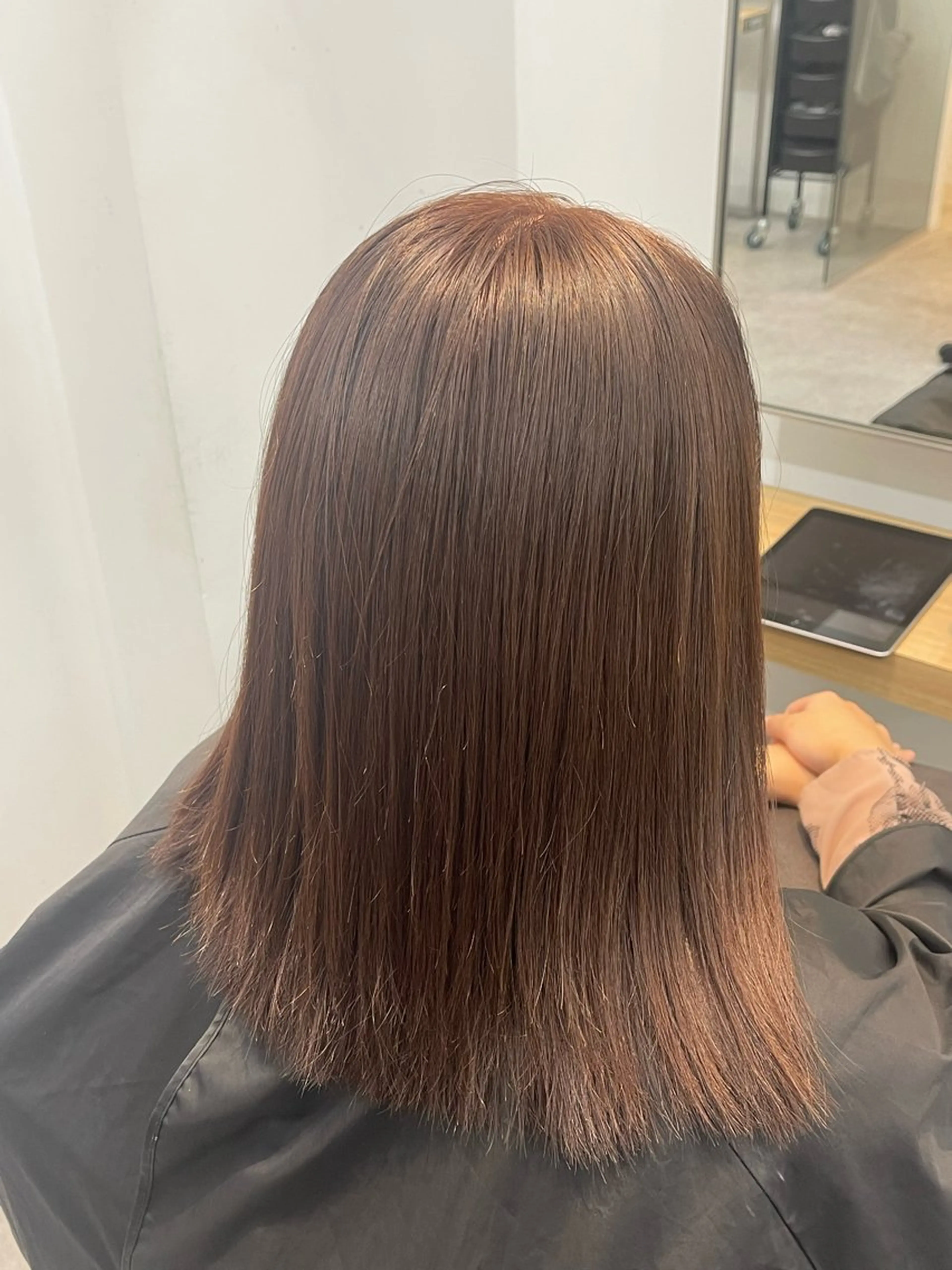 セミロング カラー ブリーチ ブラウンカラー ブリーチなしカラー ピンクカラー ピンクブラウン ciel hairdesign所属・綱島/髪質改善 /艶髪/ルキヤ‎‎のヘアスタイル